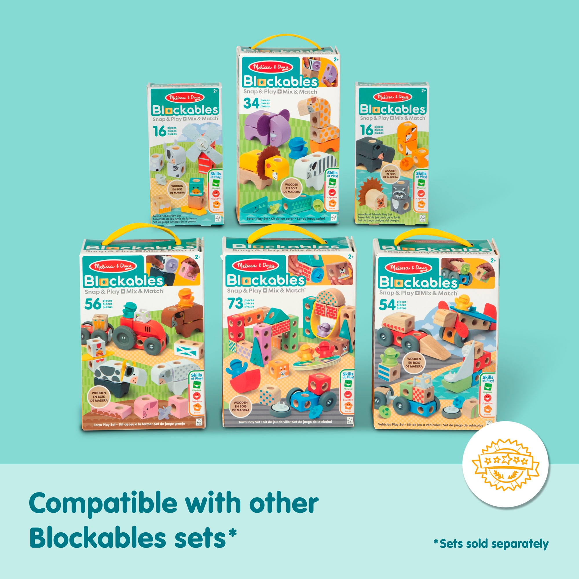 Spin Master Spielbausteine »Melissa & Doug Blockables Fahrzeuge«