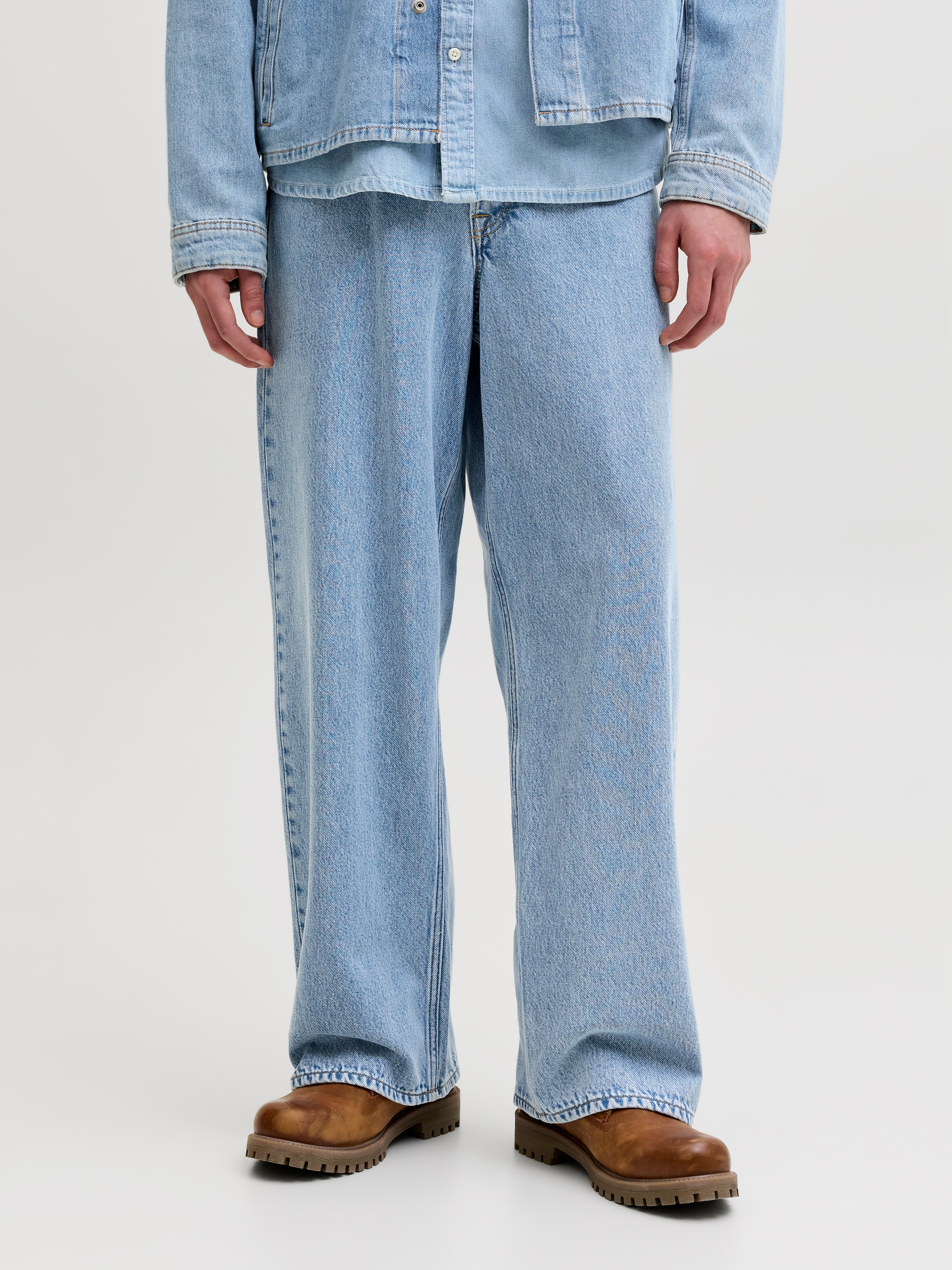 Image of Jack & Jones Weite Jeans "JJIDAVE JJJAX AKM 165 LN" Baumwolle