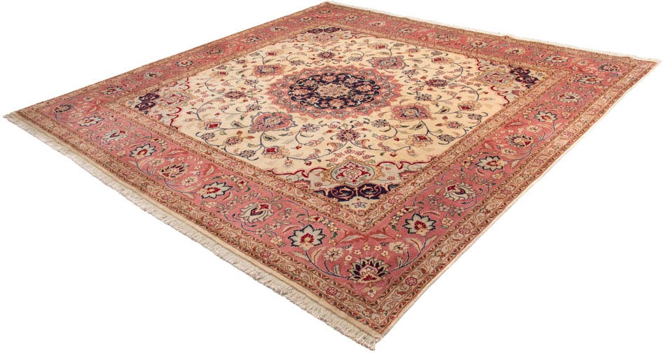 Image of morgenland Orientteppich »Perser - Täbriz quadratisch - 245 x 243 cm - beige«, quadratisch, 10 mm Höhe, Wohnzimmer, Handgeknüpft, Einzelstück mit Zertifikat bei Ackermann Versand Schweiz