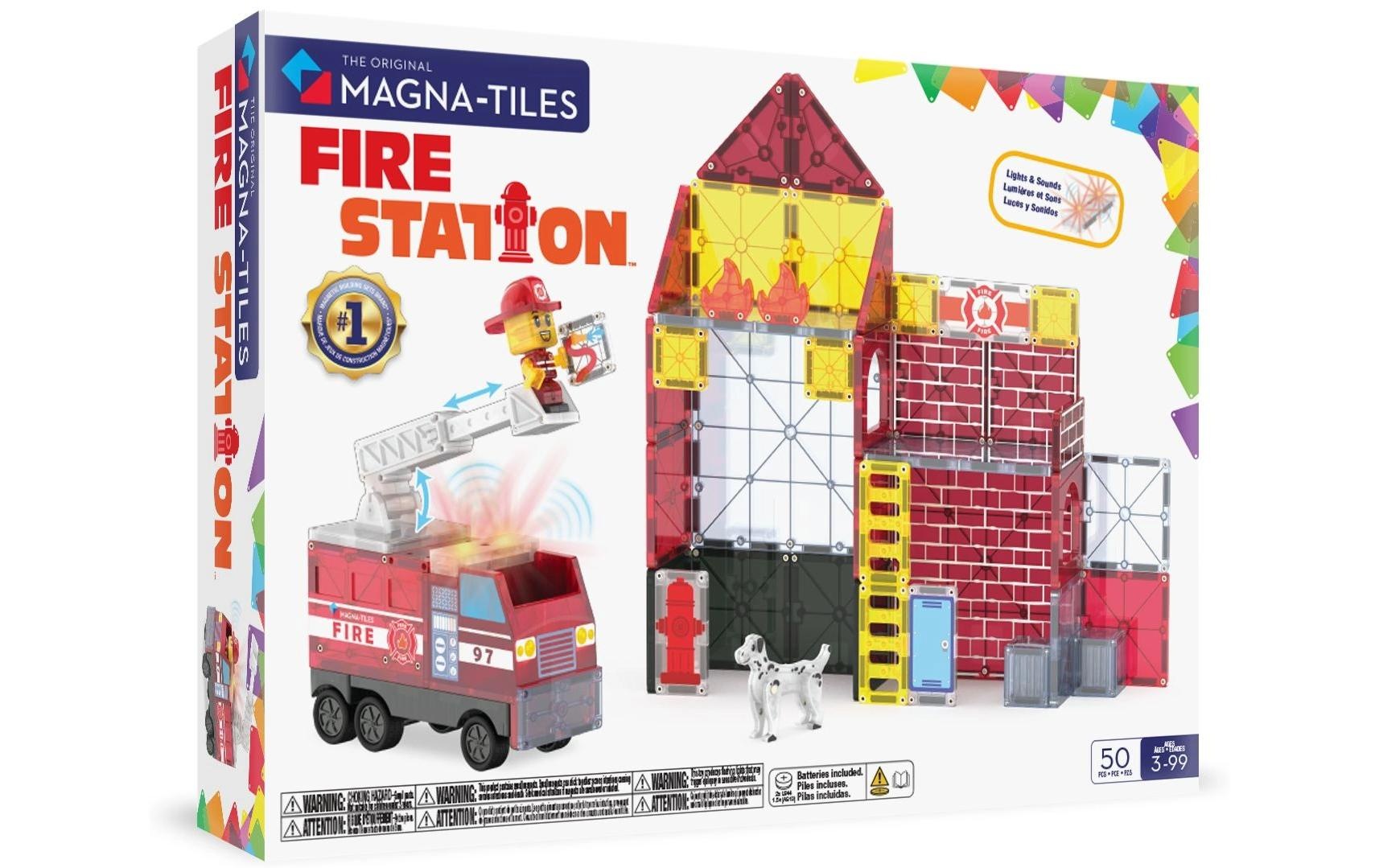 Image of Steinbaukasten "Magna-Tiles Fire Station 50 Teile"