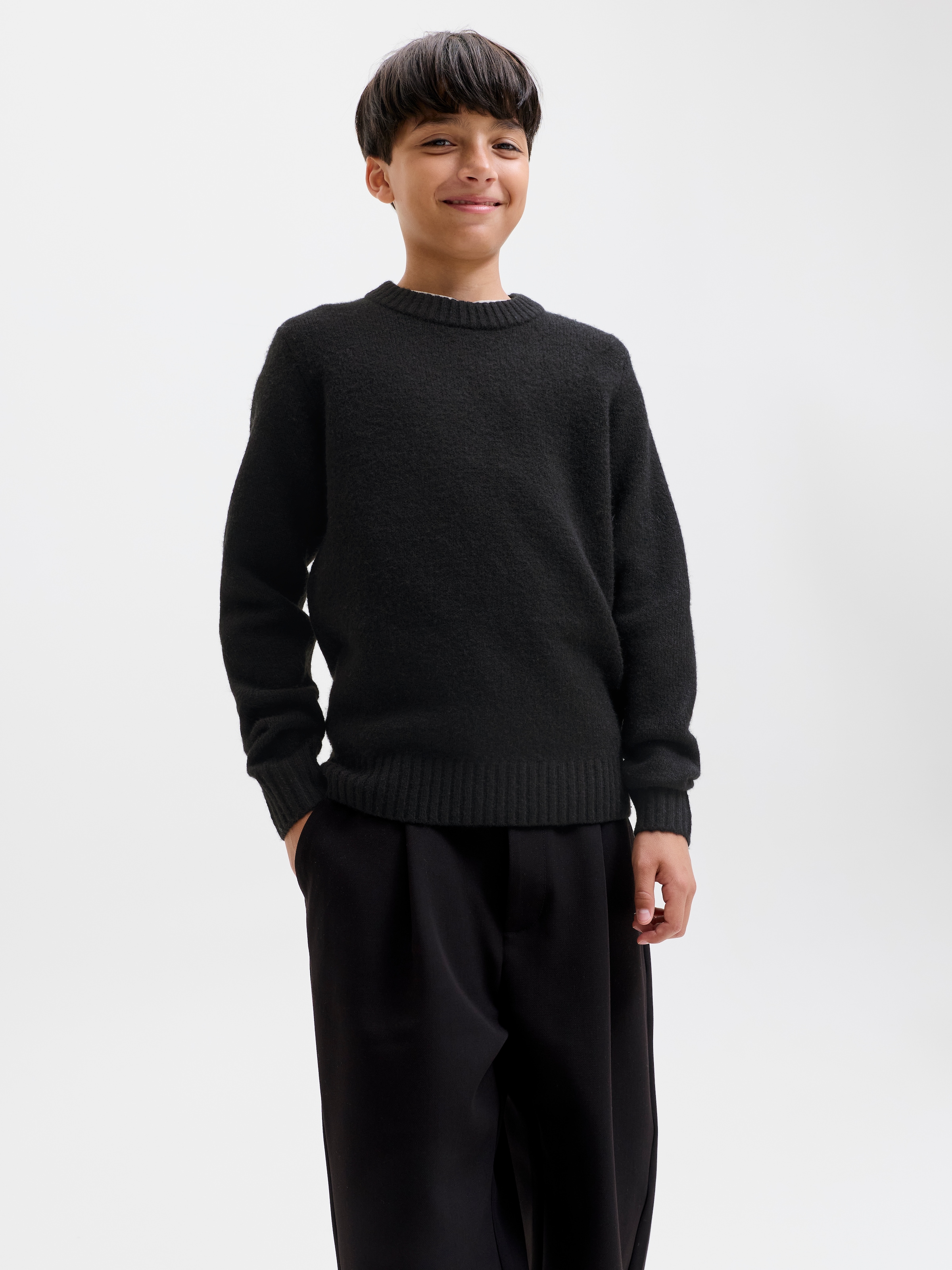 Jack & Jones Junior »JJESOHO OLLIE KNIT CREW NECK SN JNR« Materialmix, relaxed fit