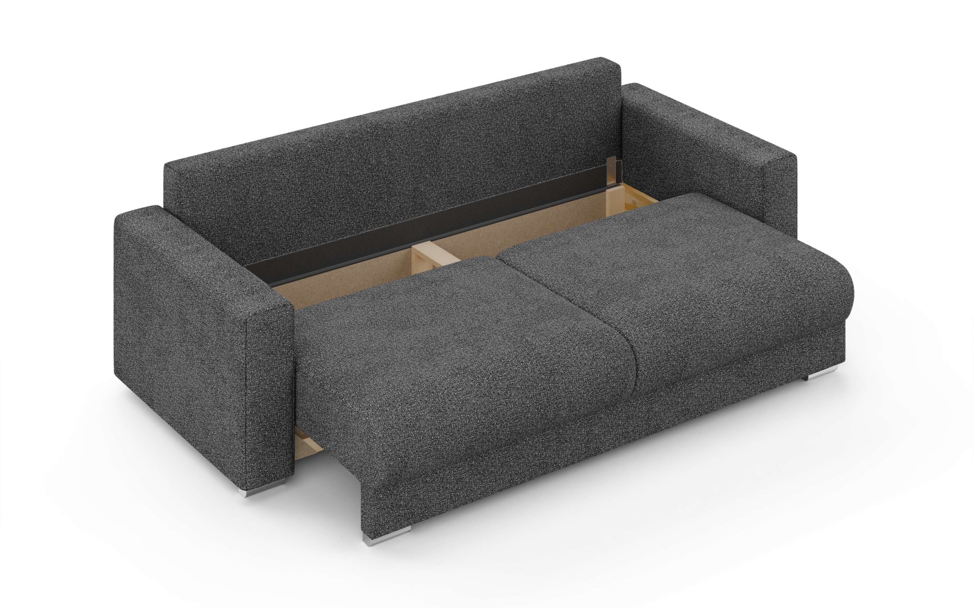 Home affaire 3-places »Stevinson Schlafsofa mit Bettkasten, Masse B/H/T: 229/87/97 cm« mit Wellenunterfederung, 2 Rückenkissen und 2 Zierkissen
