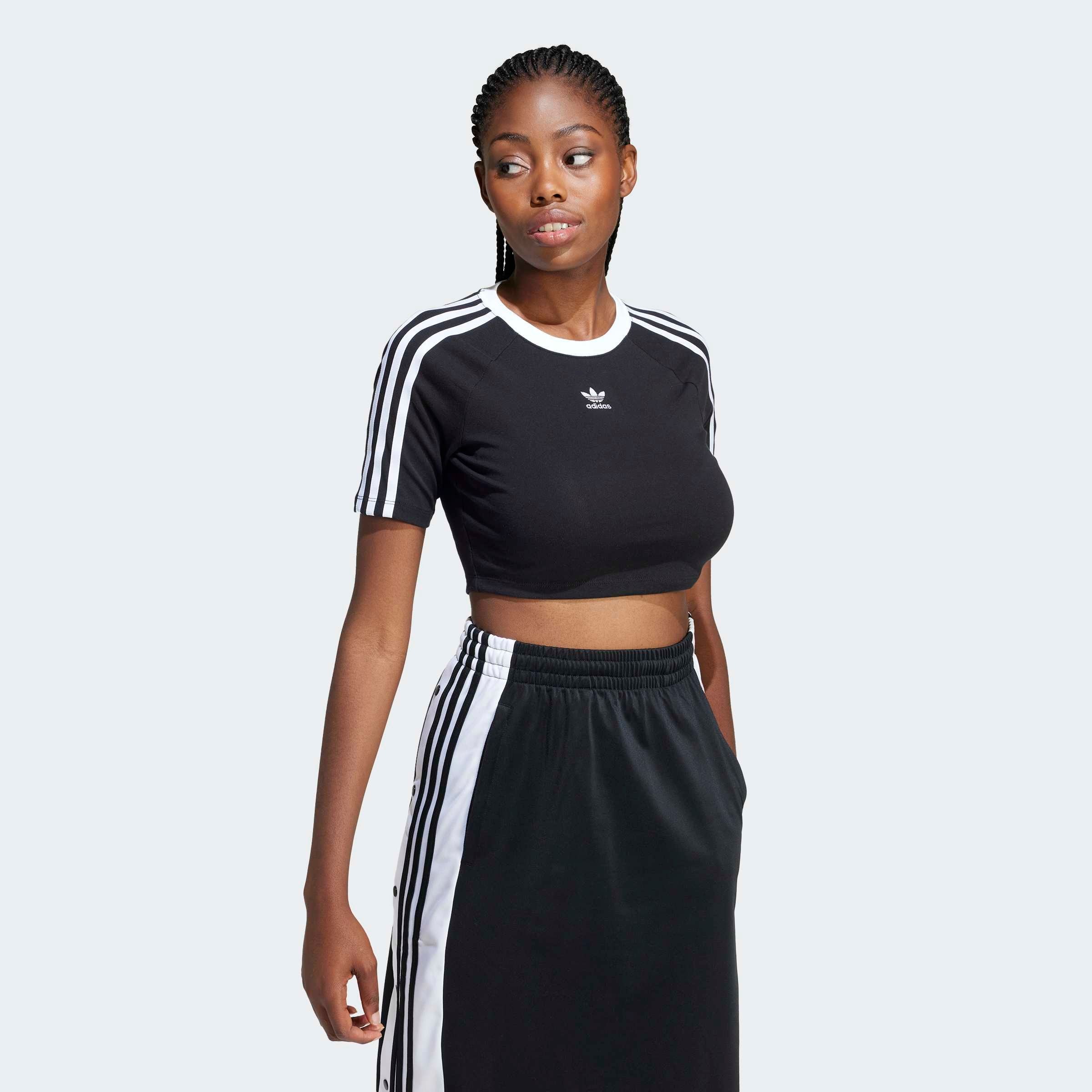 Image of adidas Originals T-Shirt "3 S BABY TEE" sportlicher Stil, cropped, mit drei Streifen, aus Baumwollmix