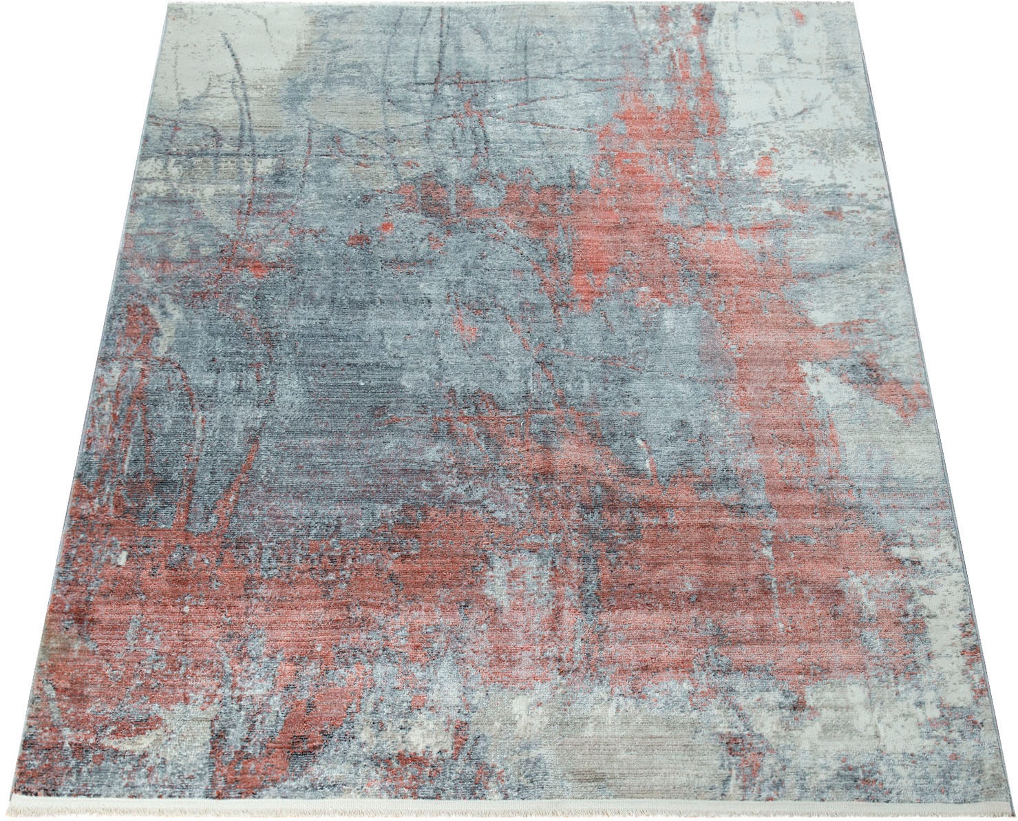 Image of Paco Home Teppich »Pandora 328«, rechteckig, 10 mm Höhe, Kurzflor, Handweb-Optik, modernes Design, mit Fransen, ideal im Wohnzimmer & Schlafzimmer bei Ackermann Versand Schweiz