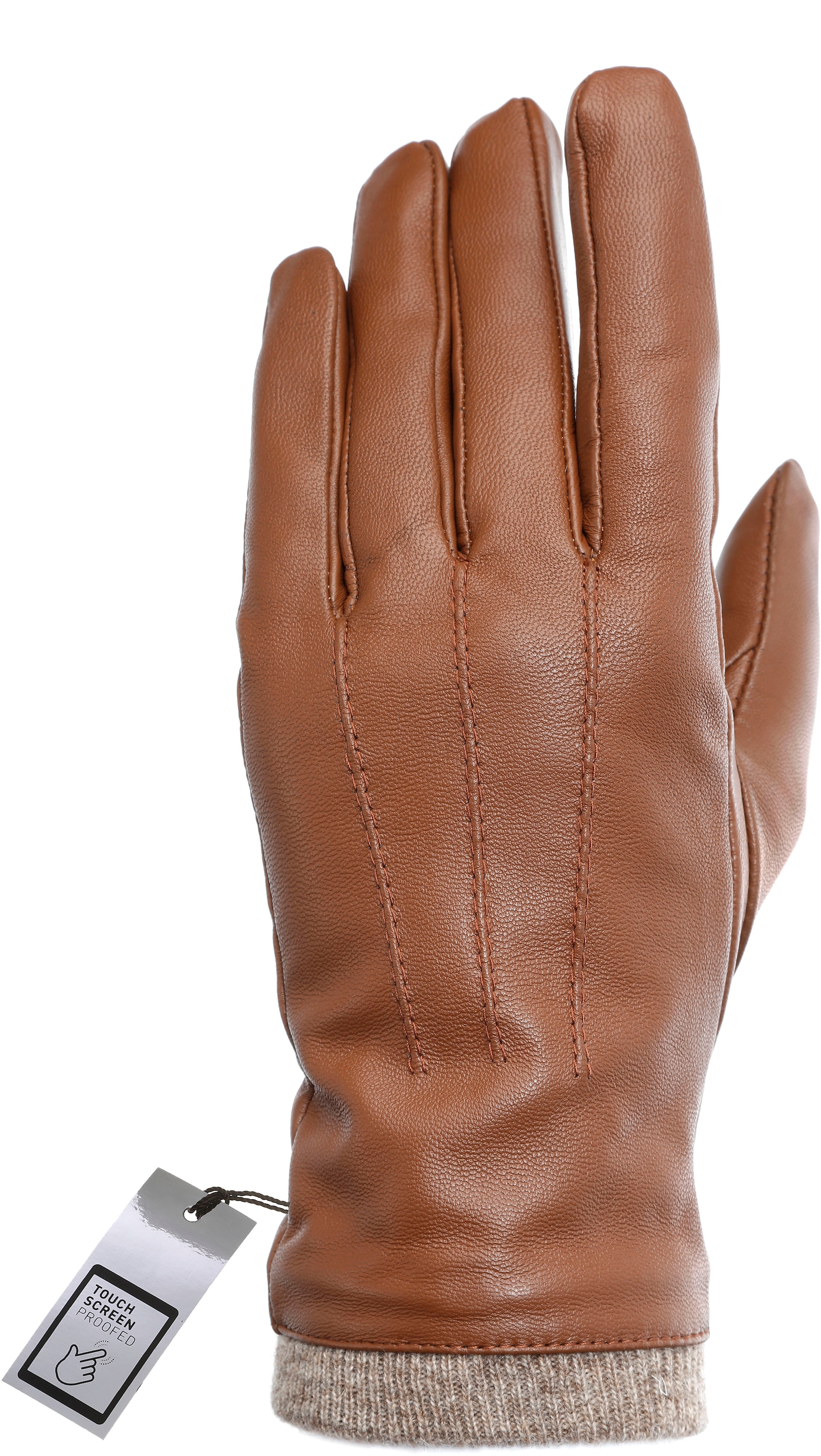 PEARLWOOD Gants en cuir »Daisy« Touchscreenfähig - mit 10 Fingern bedienbar, Ziernähte