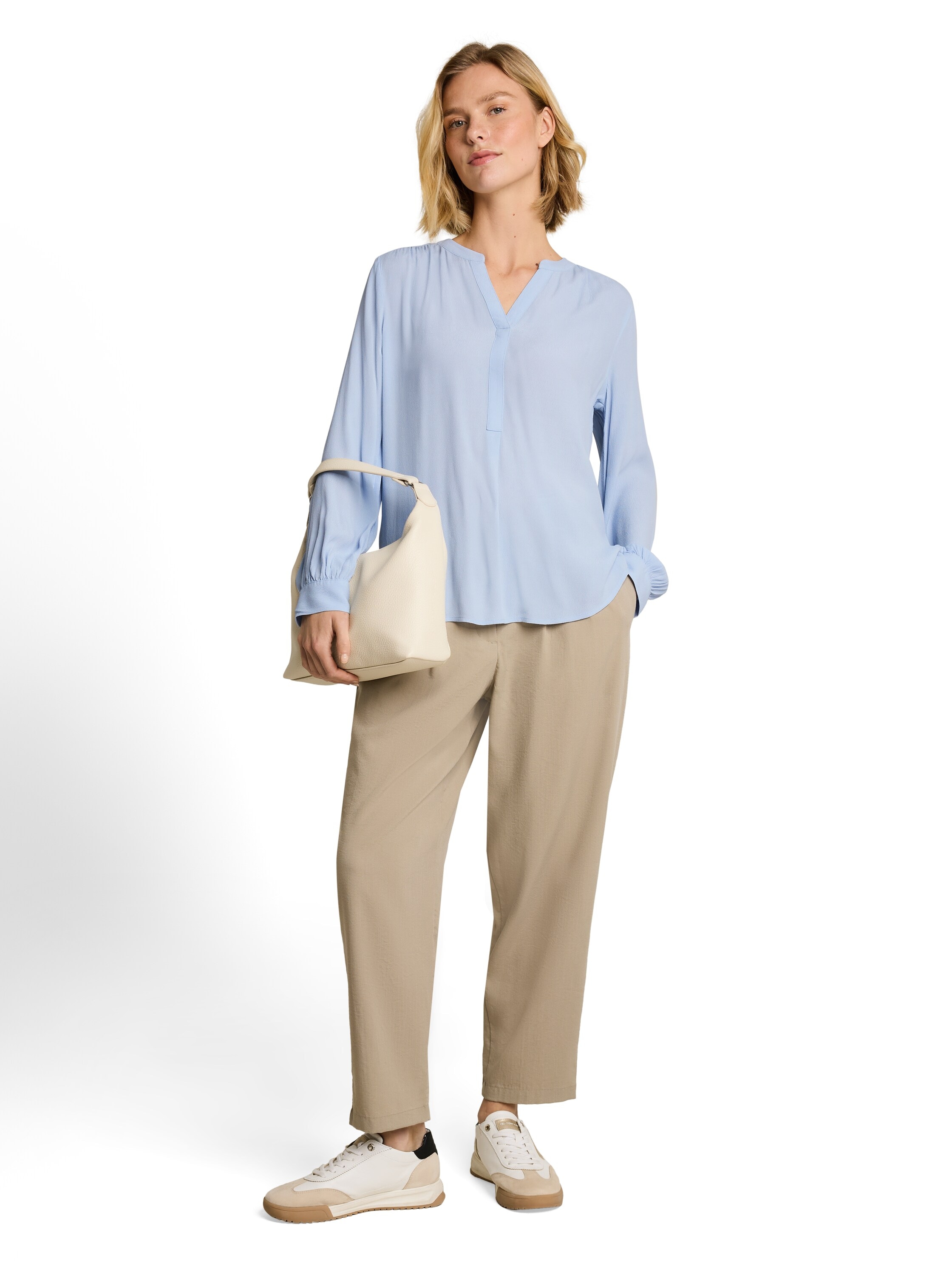 TOM TAILOR Blouse à manches longues »Regular« Blouse d'été style tunique - viscose