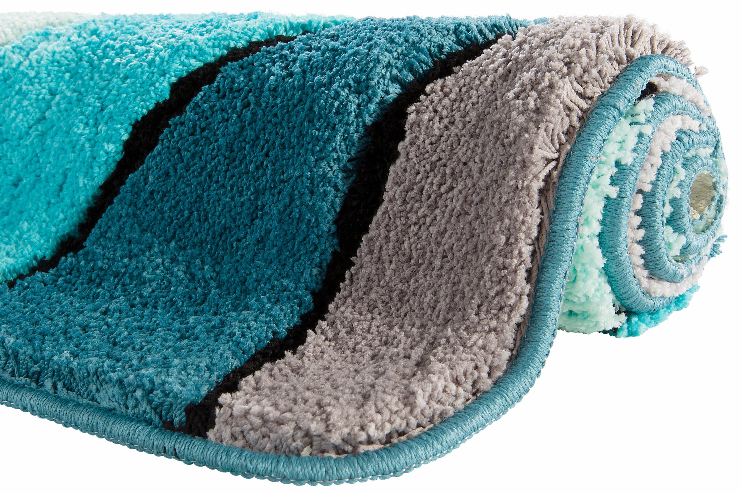 my home Badematte »Josie, Badvorleger, Badezimmer Teppich«, rutschhemmend beschichtet, fussbodenheizungsgeeignet-schnell trocknend-strapazierfähig, Badteppich, Badematten, rechteckig, rund & als 3-tlg. Set erhältlich