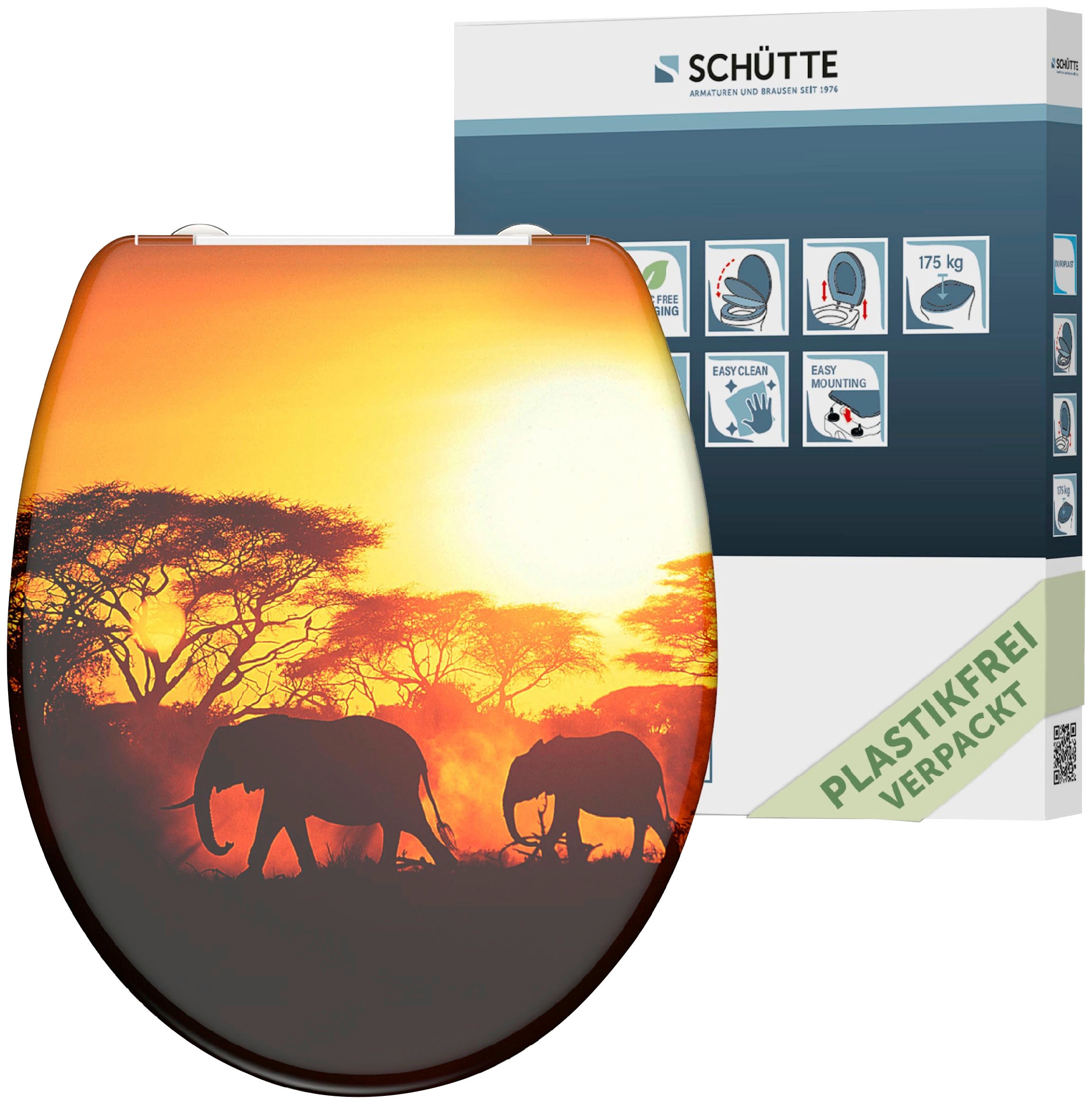 Image of Schütte WC-Sitz "Africa" Duroplast, mit Absenkautomatik und Schnellverschluss