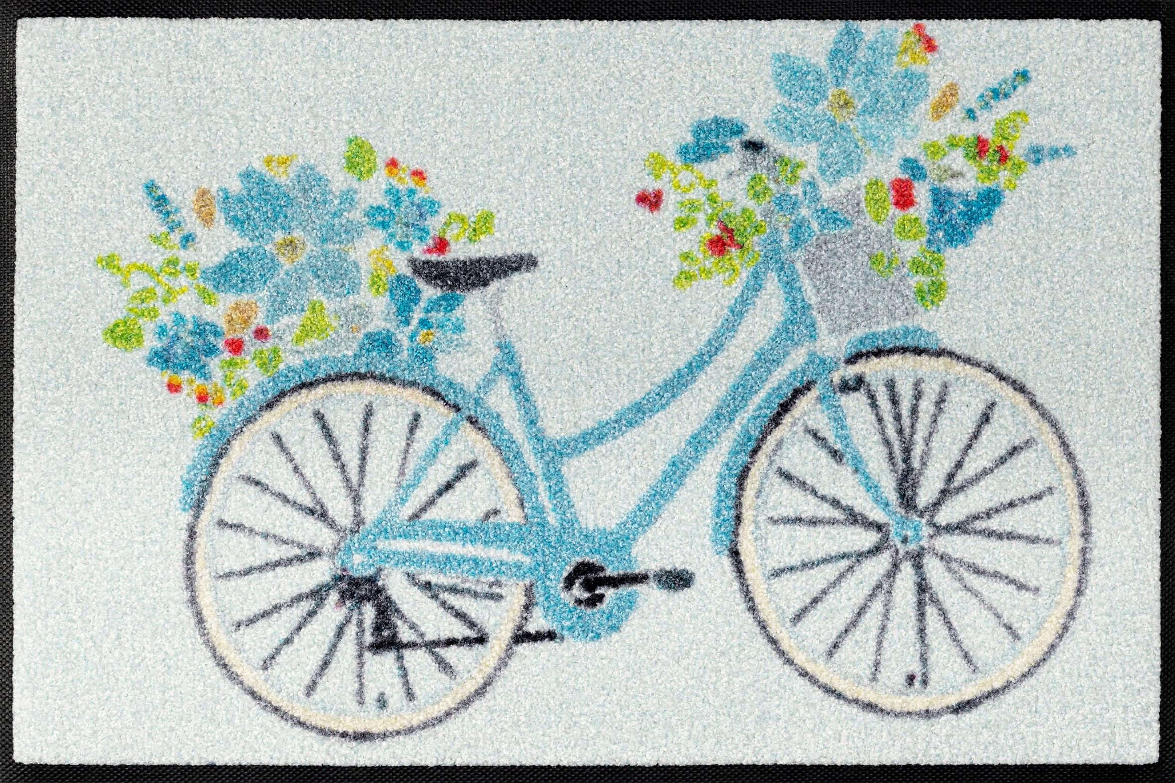 wash+dry by Kleen-Tex Fussmatte »Daisy Daisy«, rechteckig, 7 mm Höhe, Schmutzfangmatte, Motiv Fahrrad, In- und Outdoor geeignet, waschbar