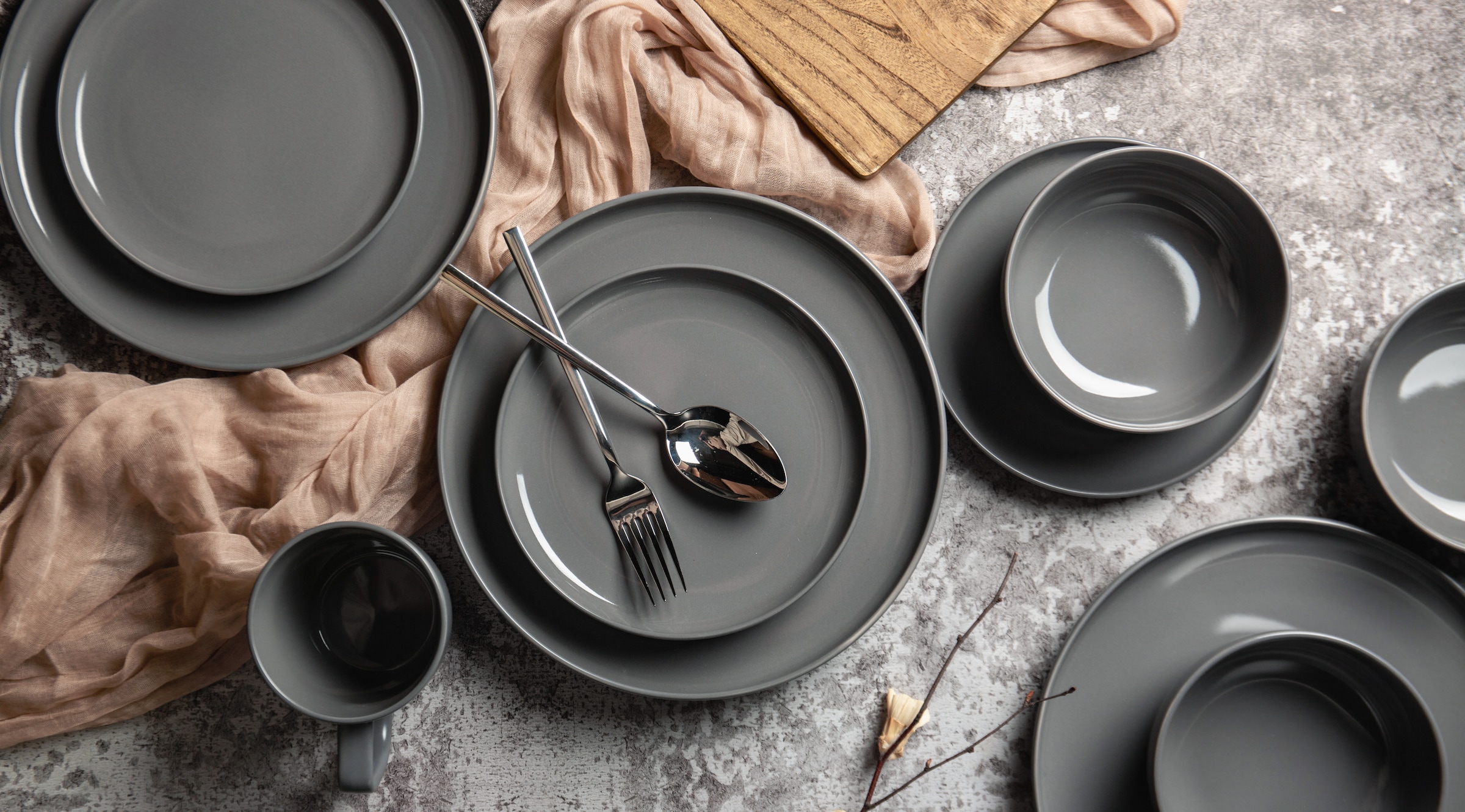 my home Set de vaisselle »Timula, aussen matt, innen glänzend« spülmaschinenfest und mikrowellengeeignet