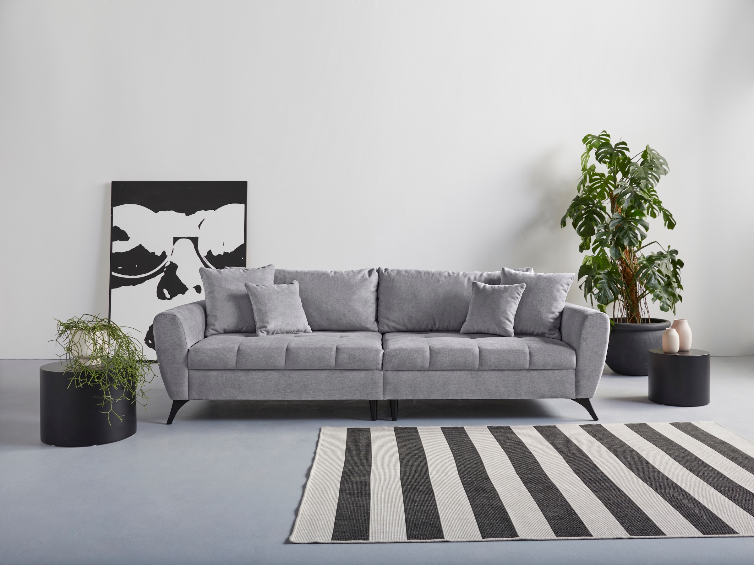 Big-Sofa »Lörby«, auch mit Aqua clean-Bezug, feine Steppung im Sitzbereich, lose Kissen