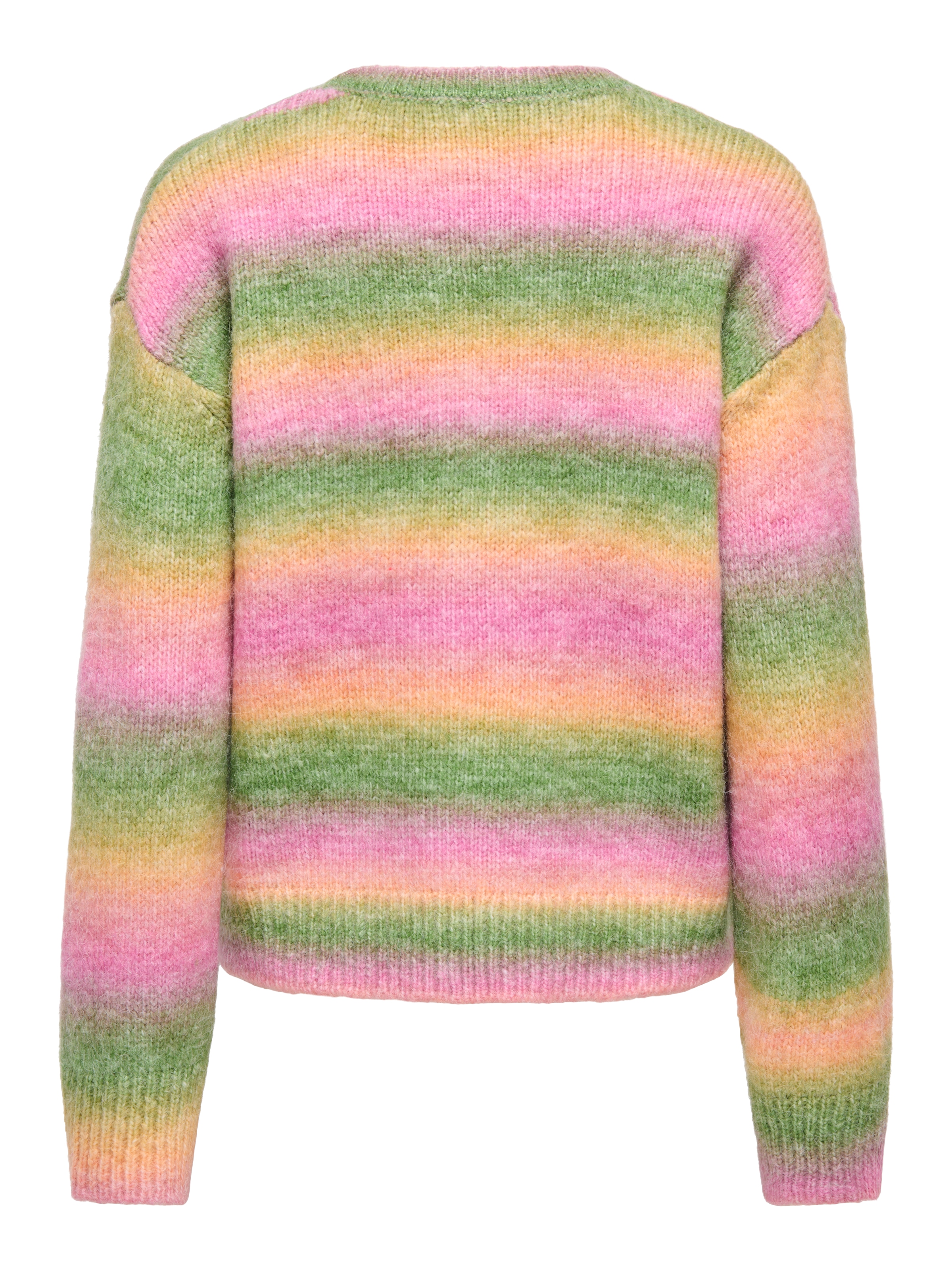 ONLY Strickpullover »ONLDUBLIN LS SPACE DYE O-NECK KNT« Materialmix, regular fit, Strickmuster