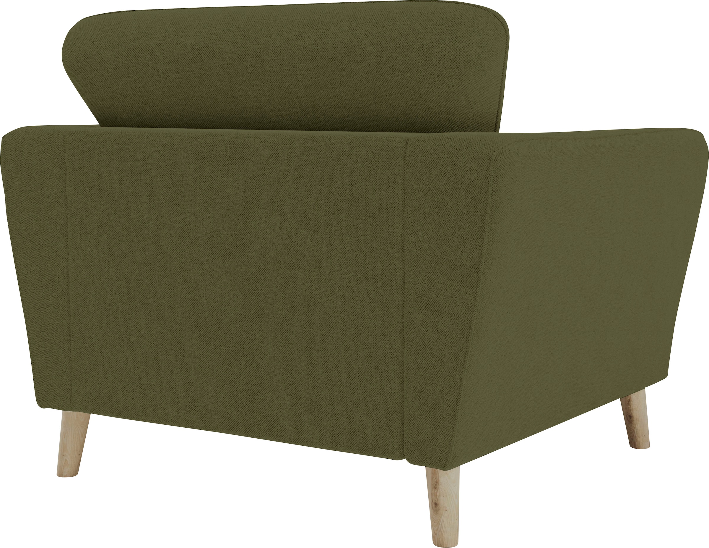GOODproduct Fauteuil »MARSEILLE« avec pieds en bois massif de chêne, différents revêtements et variantes de couleur
