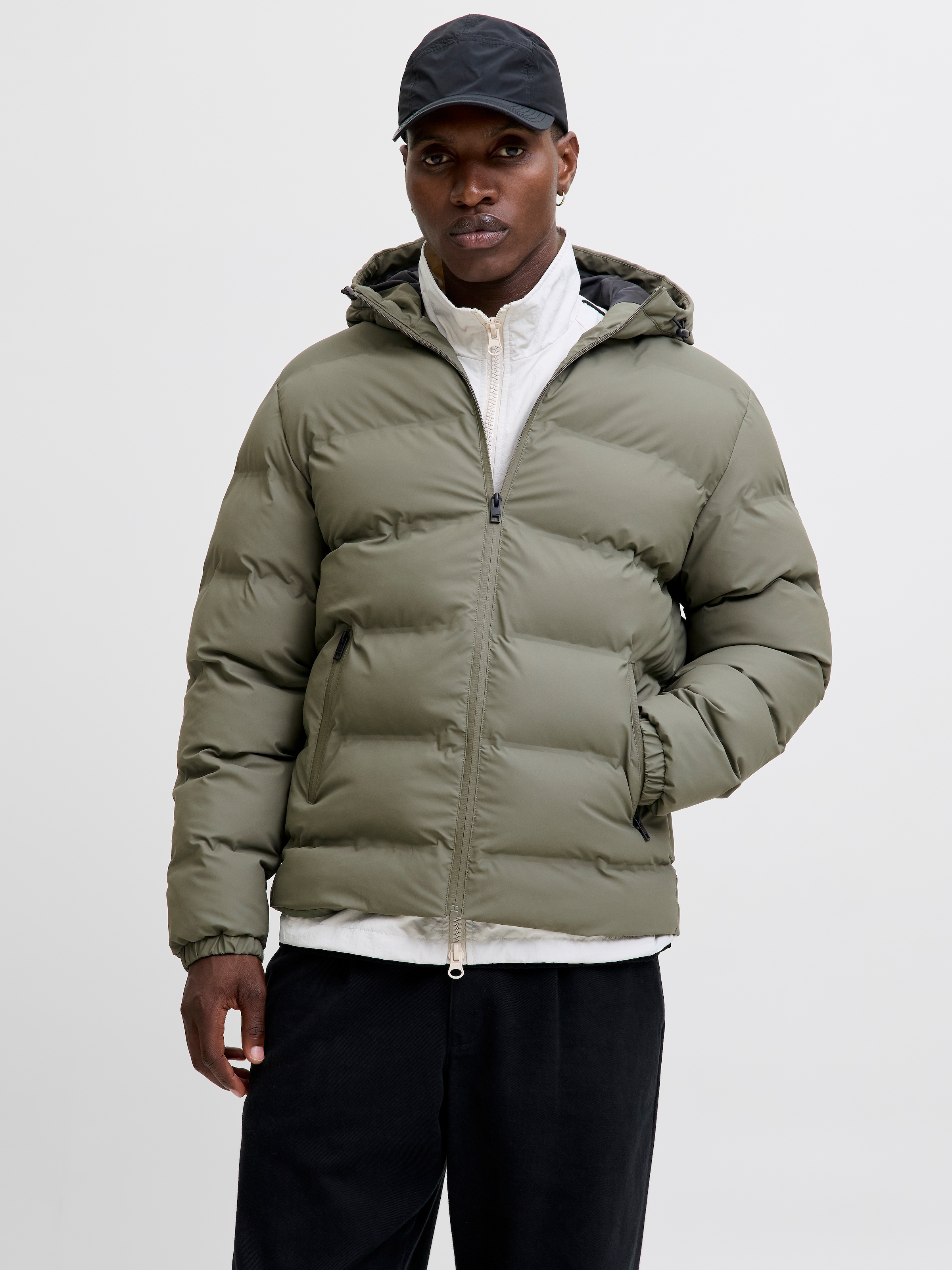 Image of Jack & Jones Steppjacke "JJELEMENTS PU PUFFER SN" mit Kapuze