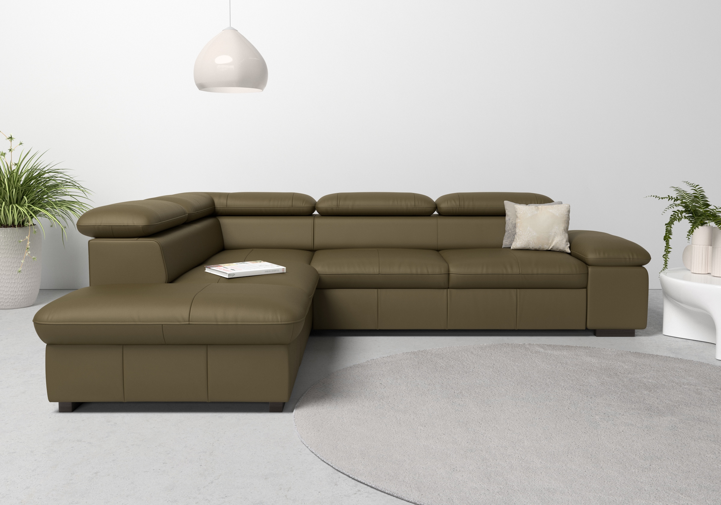 Home affaire Ecksofa »Alberto L-Form«, mit Kopfteilverstellung, wahlweise mit Bettfunktion