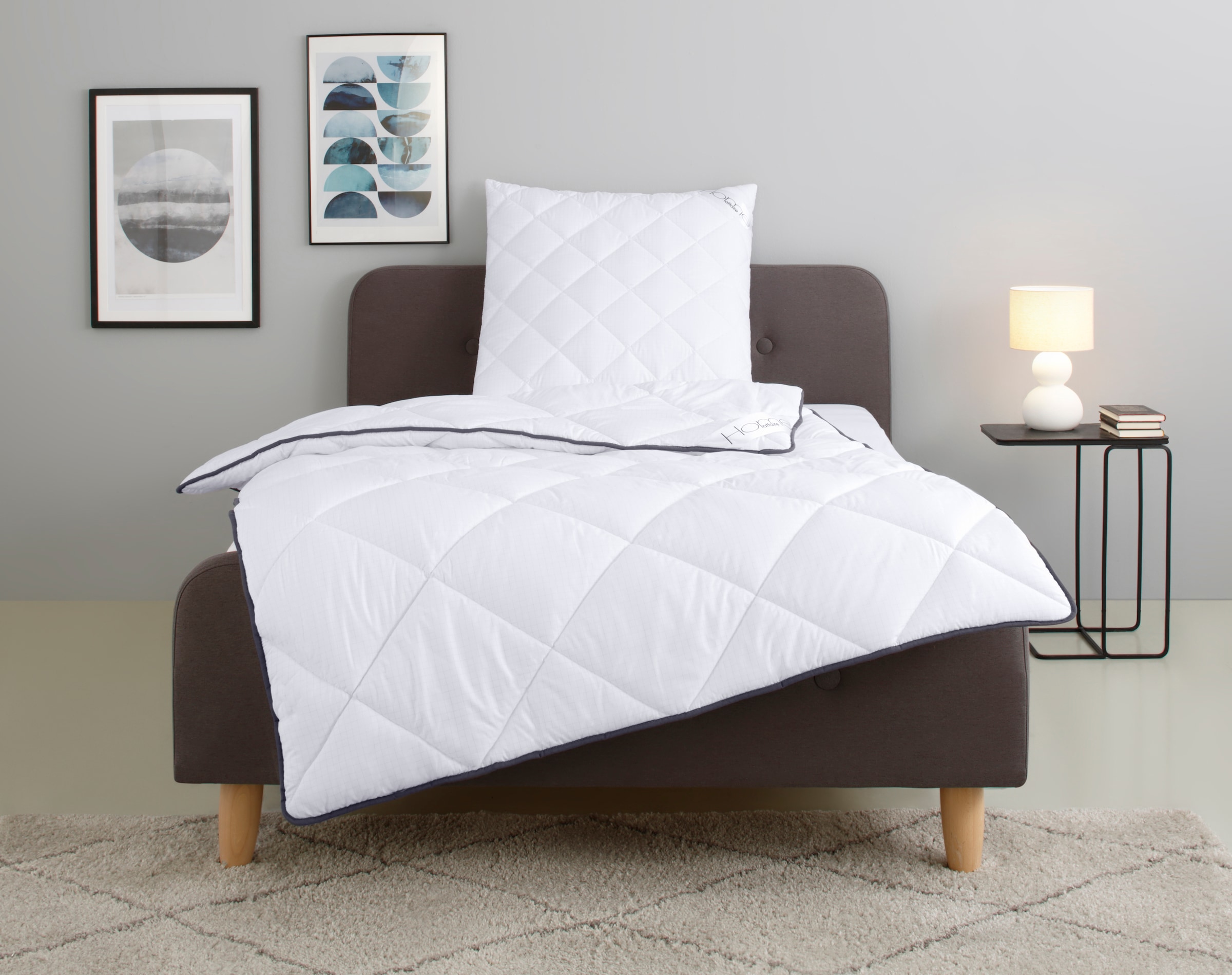 Home affaire Microfaserbettdecke + Kopfkissen »Murau Bettdecke 135x200 cm, 155x220 cm«, (Spar-Set, 2 St.), Set mit 80x80 cm, Sommer, Herbst und Winter