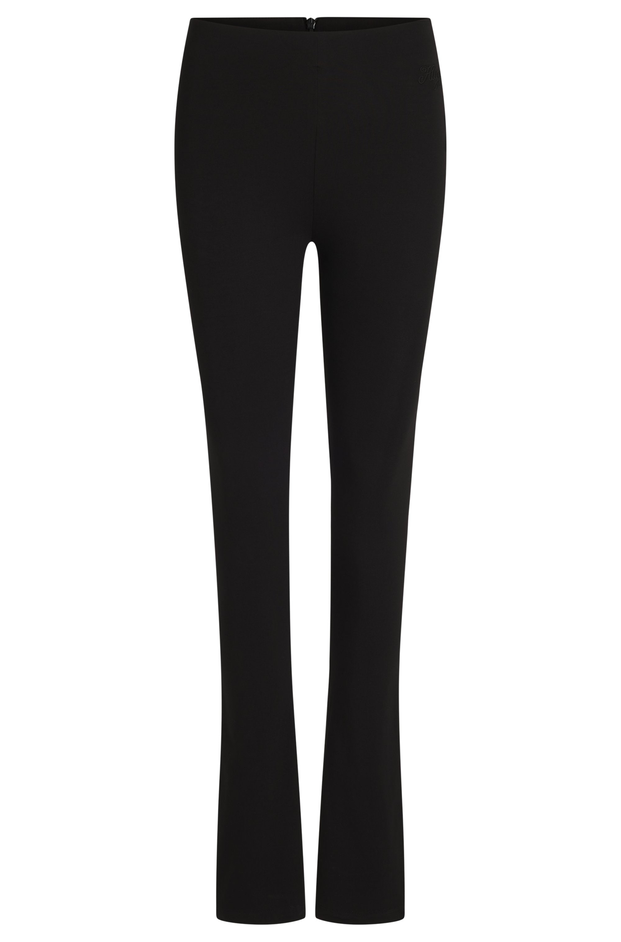 HUGO Blue Webhose »Neleria«, mit Reissverschluss hinten elastische Flare Legging Pants Schlag