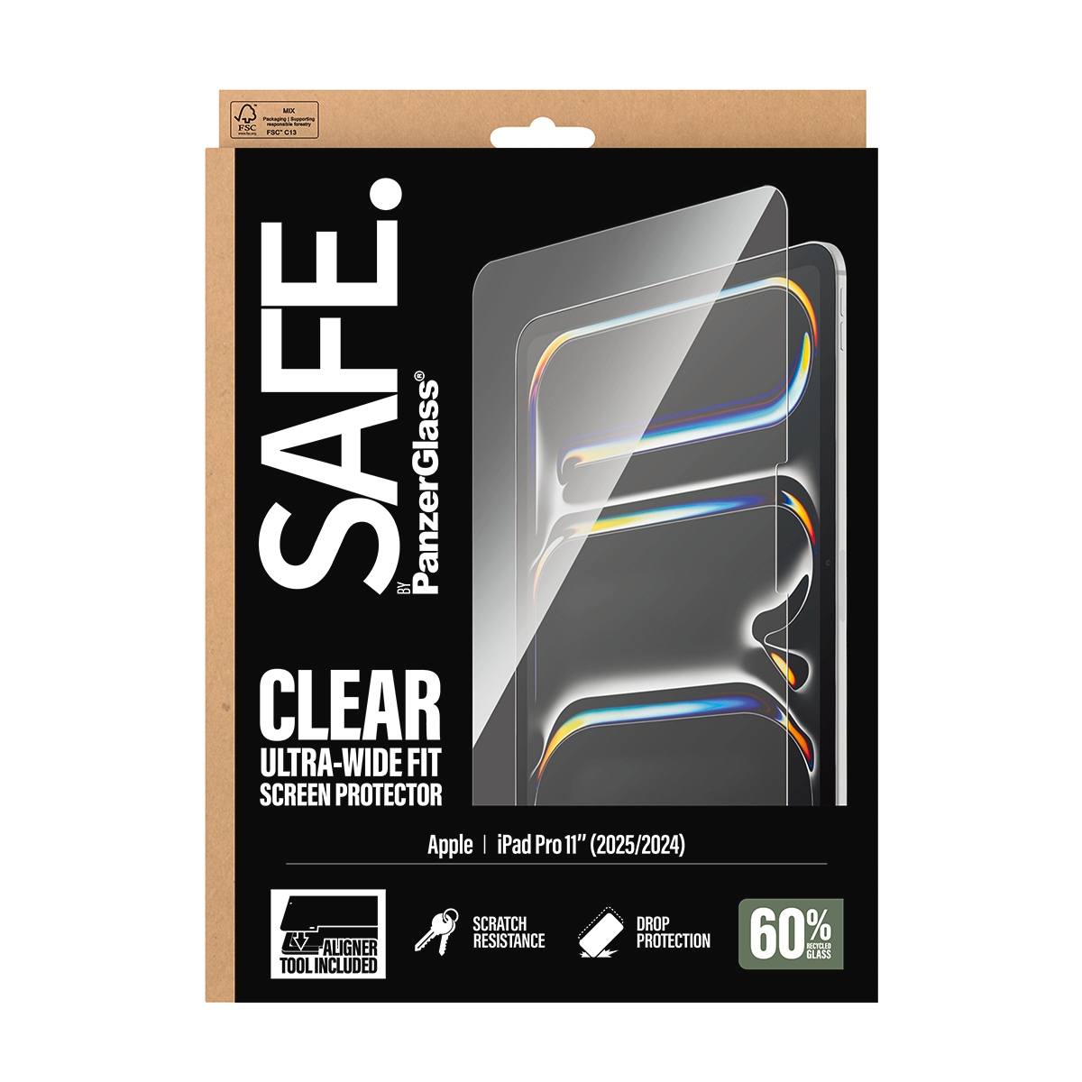 SAFE by PanzerGlass Displayschutzglas »Ultra-Wide Fit Screen Protector« für Apple iPad Pro 11 (2024-2025) Displayschutzfolie, Schutzfolie, Bildschirmschutz, kratz- & stossfest