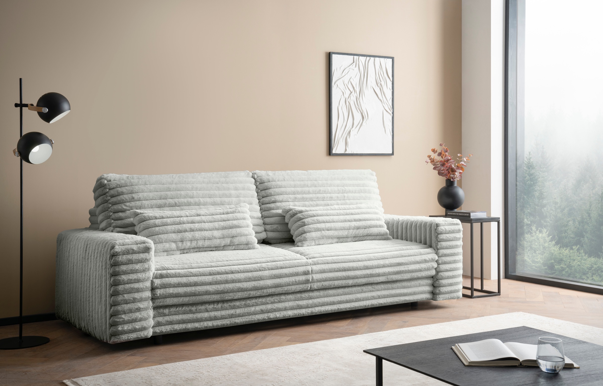 LeGer Home by Lena Gercke Schlafsofa »Imoga, Polster mit Schlaffunktion, 3-Sitzer Sofa, Couch mit Bettkasten«, in modernen Farben und Stoffen, Bettfunktion, Liegefläche: 200x150 cm