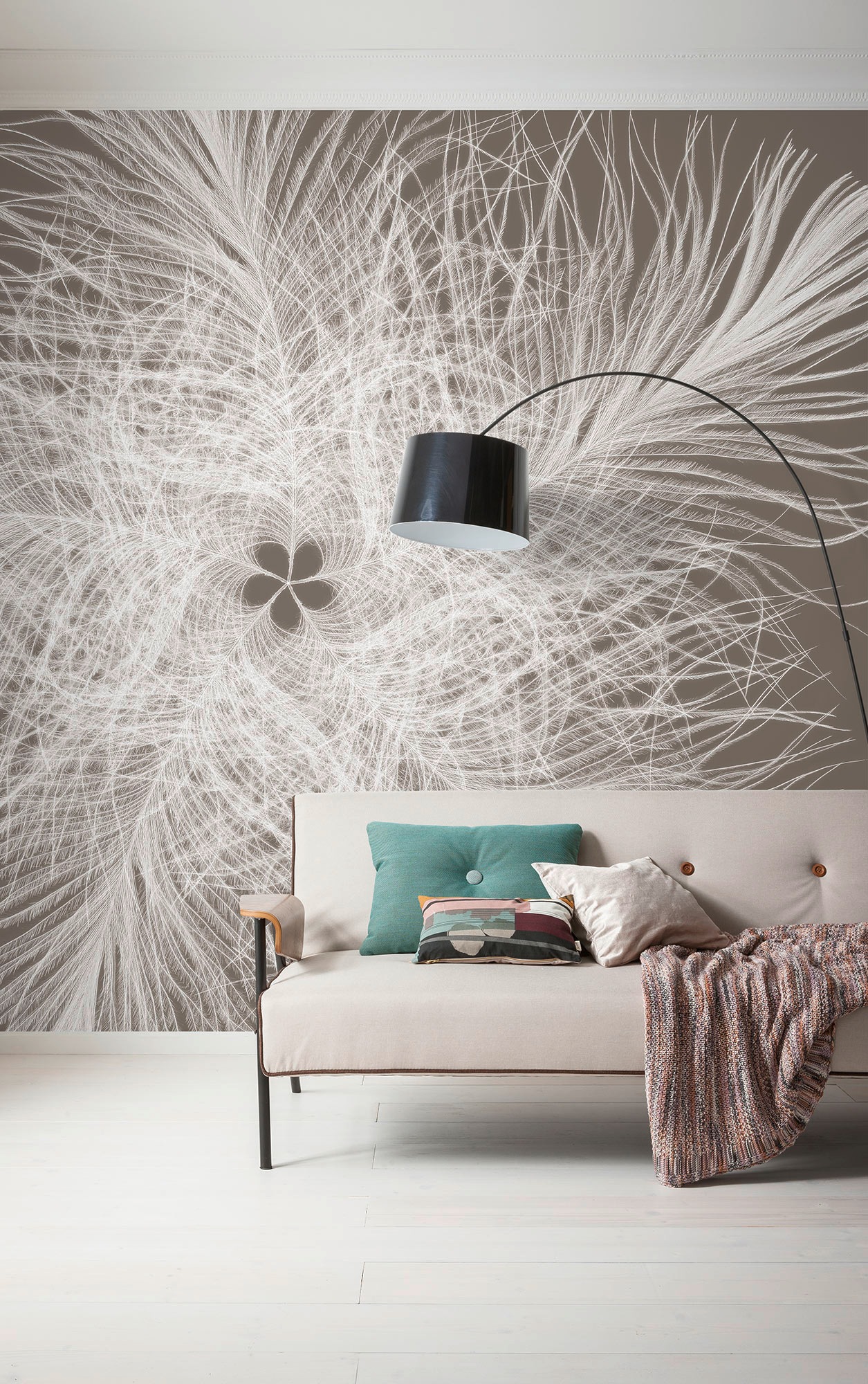 Komar Fototapete »Digitaldruck Vlies - Federstern - Grösse 300 x 250 cm«, bedruckt, Wohnzimmer, Schlafzimmer