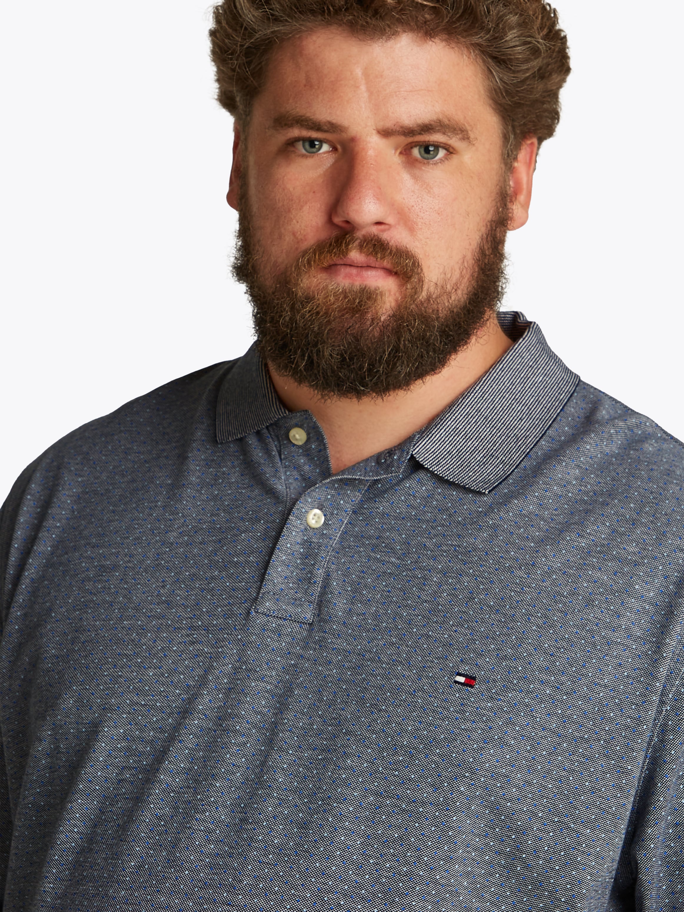 Tommy Hilfiger Big & Tall Poloshirt »BT-PIQUE MICROPRINT REG POLO-B«, in Grossen Grössen, Logostickerei