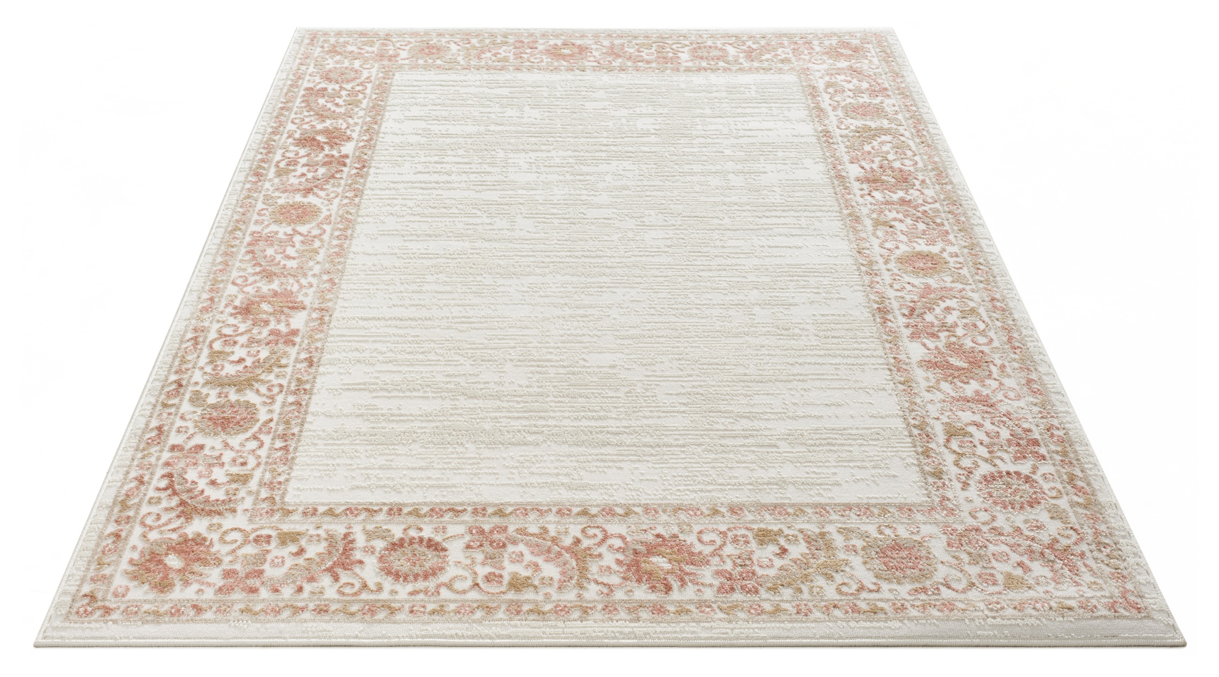 GOODproduct Teppich »Fennia, Blumen-Motiv« rechteckig 7 mm Höhe Bordüre, Floral, meliert, Wohnzimmer, Schlafzimmer, Esszimmer