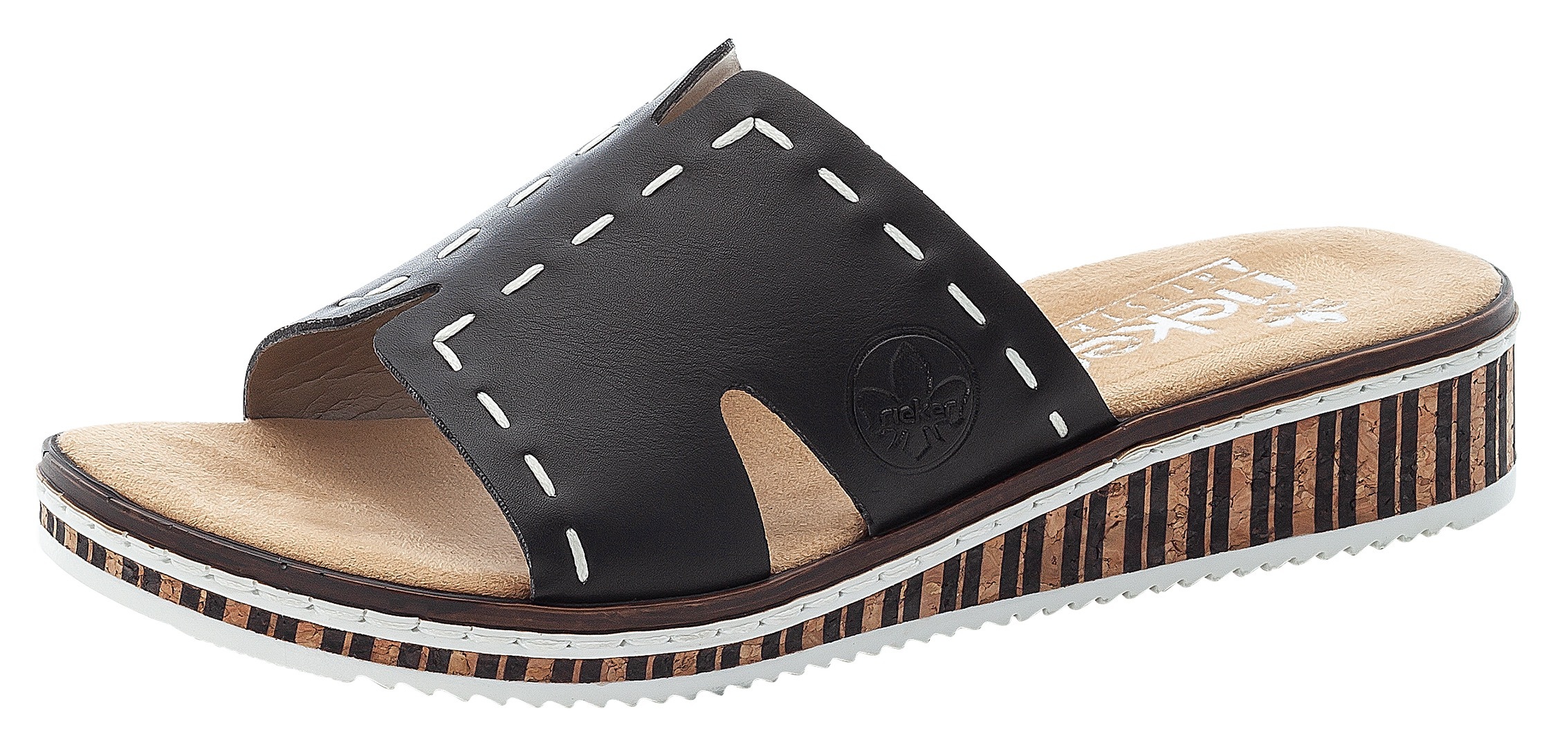 Image of Rieker Pantolette, mit Kontrastnaht bei Ackermann Versand Schweiz