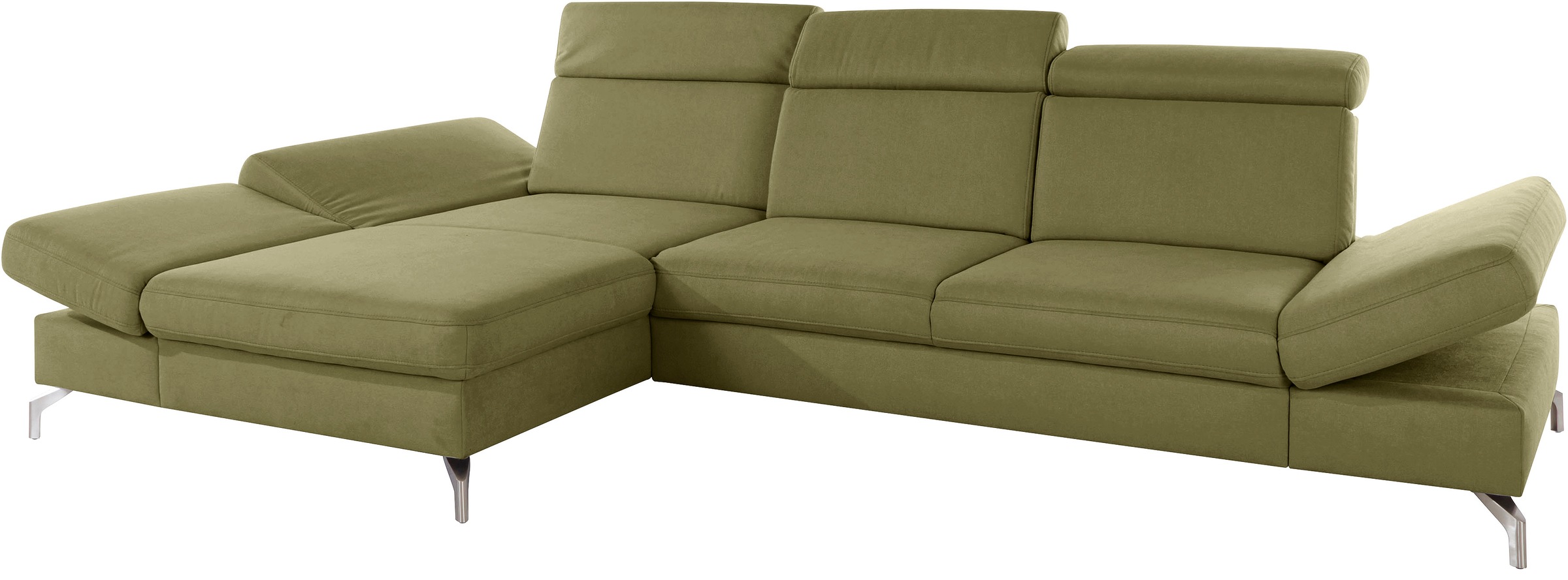 sit&more Ecksofa »Brisbane L-Form«, Fusshöhe 12 cm, inklusive Sitztiefen-, Armteil- und Kopfteilverstellung
