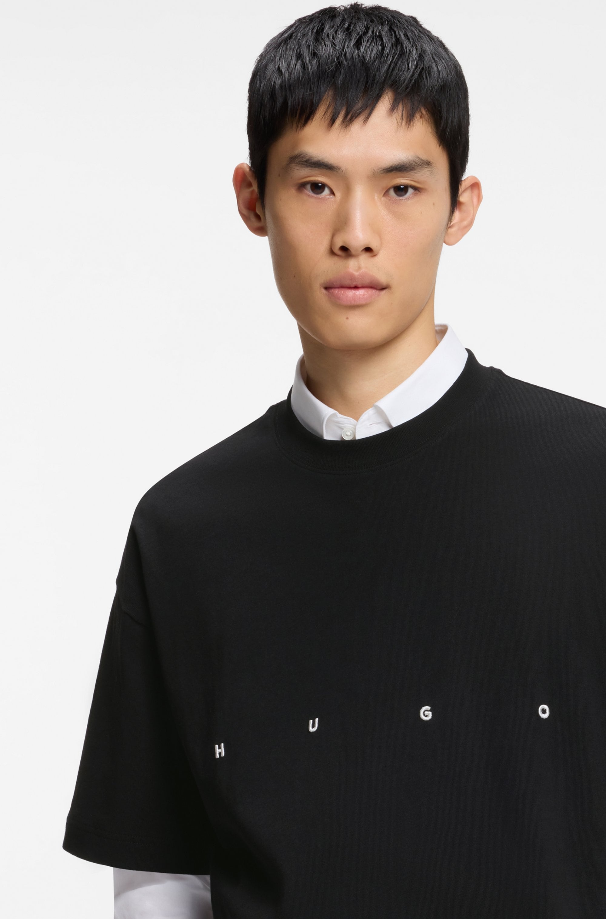 HUGO T-shirt »Dariso« Basic, Oversize Fit, reine Baumwolle