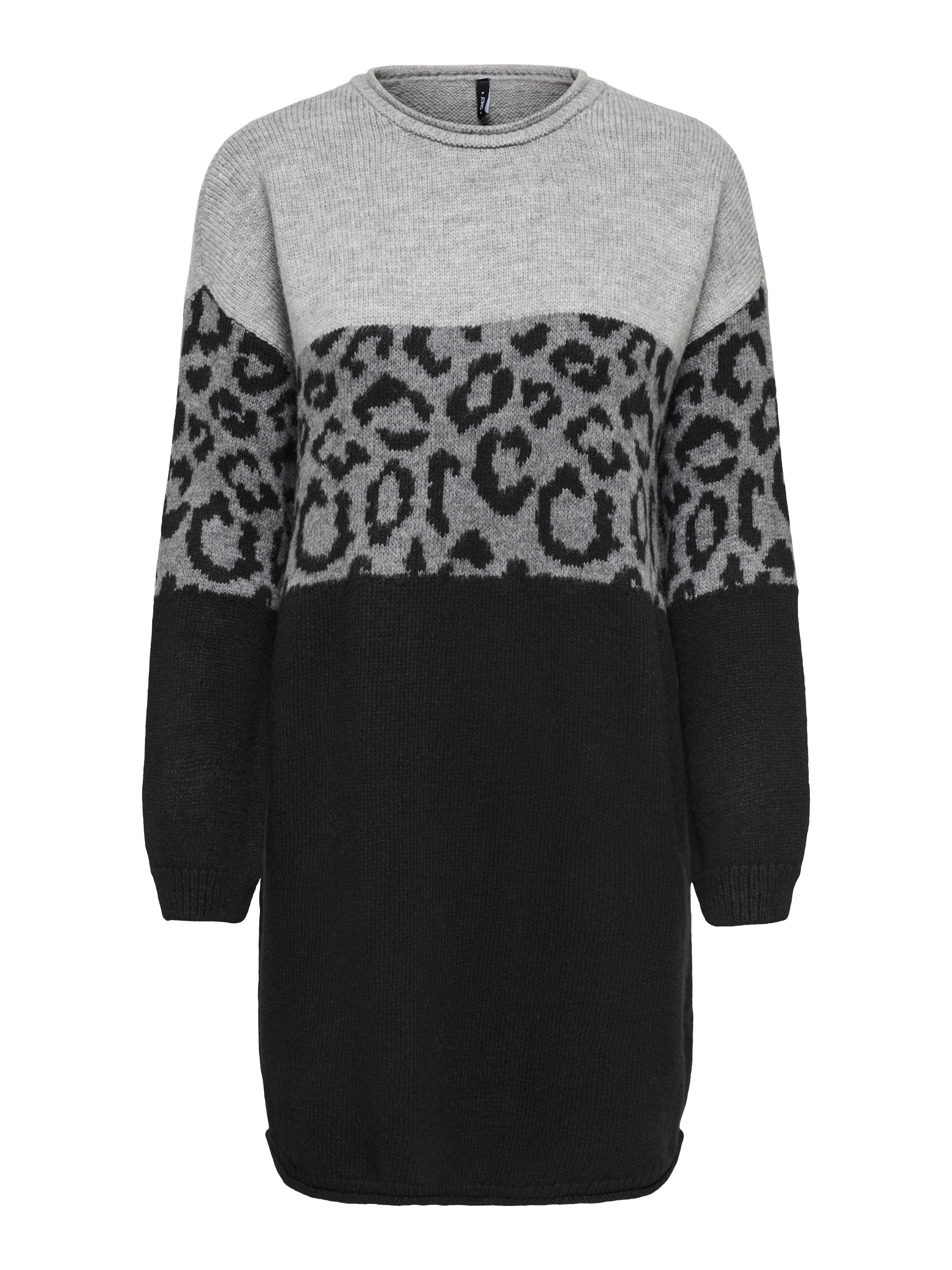 ONLY Robe en tricot »ONLJADE PATTERN LS O-NECK DRESS RP KNT« Kunstfaser, regular fit