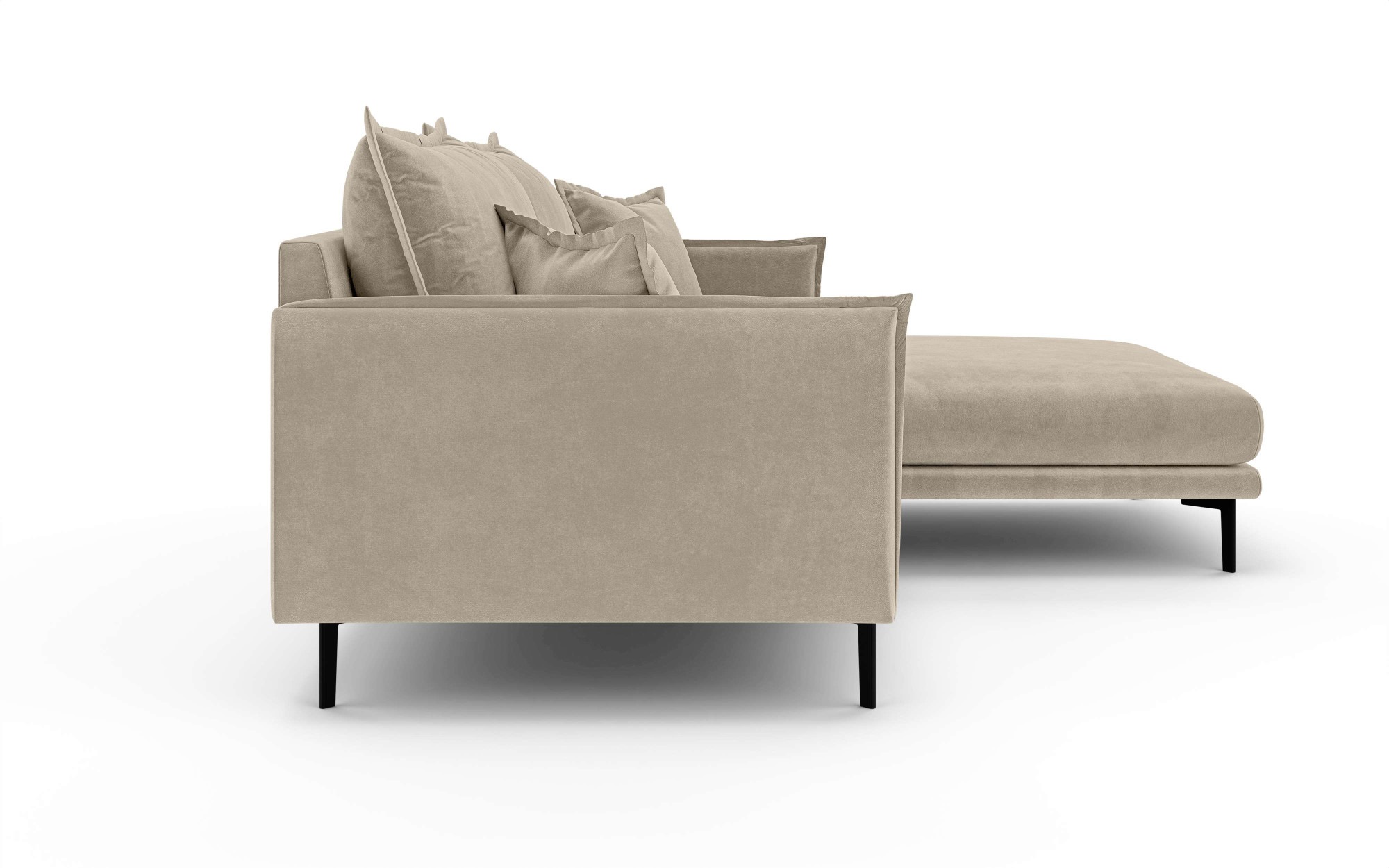 INOSIGN Ecksofa »ALEXANDRIA mit Recamiere rechts oder links bestellbar, moderne Bezüge«, L-Form mit Wellenunterfederung, Masse: B/H/T 246/86/190 cm