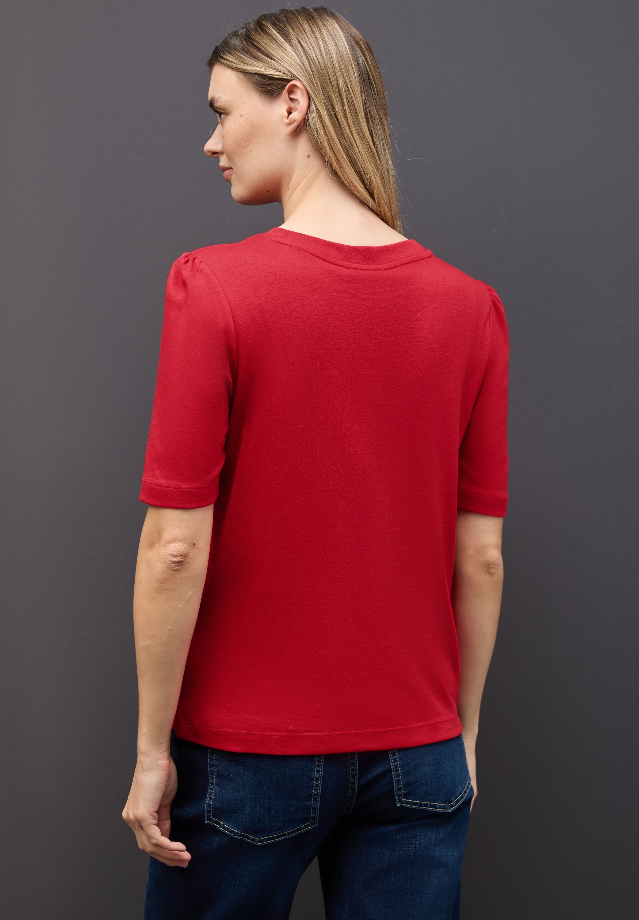 STREET ONE T-Shirt, mit Raffung an den Schultern
