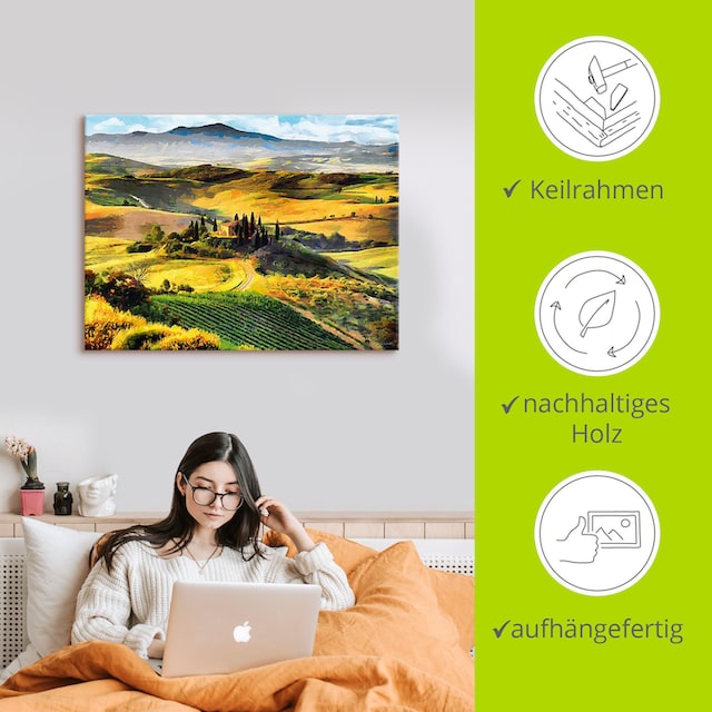 Artland Wandbild »Toskana von oben«, Bilder von Europa, (1 St.), als  Alubild, Leinwandbild, Wandaufkleber oder Poster in versch. Grössen jetzt  kaufen