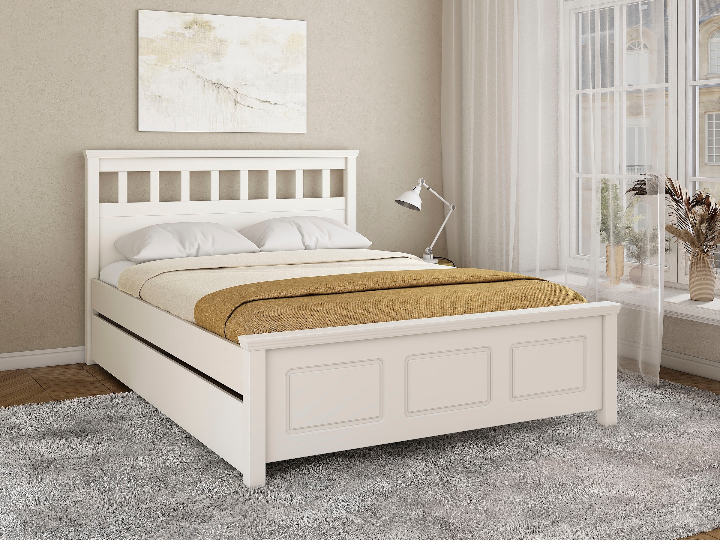 GOODproduct Lit »Tillian, Bettgestell, Doppelbett, Bettkasten optional, Made in EU« ,  aus massiver Kiefer in Kombination mit MDF, FSC®, inklusive Lattnerost