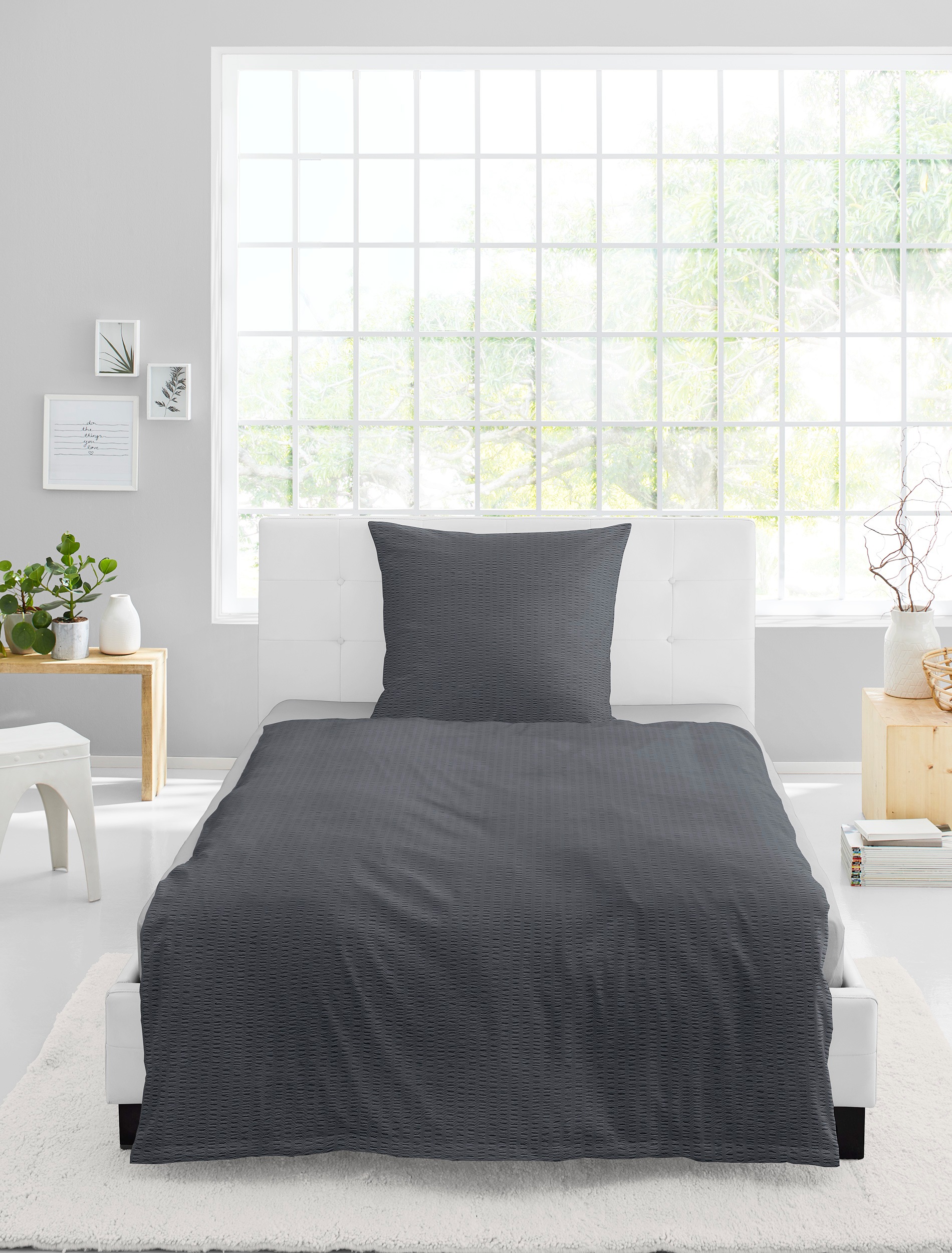 BIERBAUM Bettwäsche "Chic Uni" 2 Stk. Schickes Unidesign: Modern und elegant für jedes Schlafzimmer