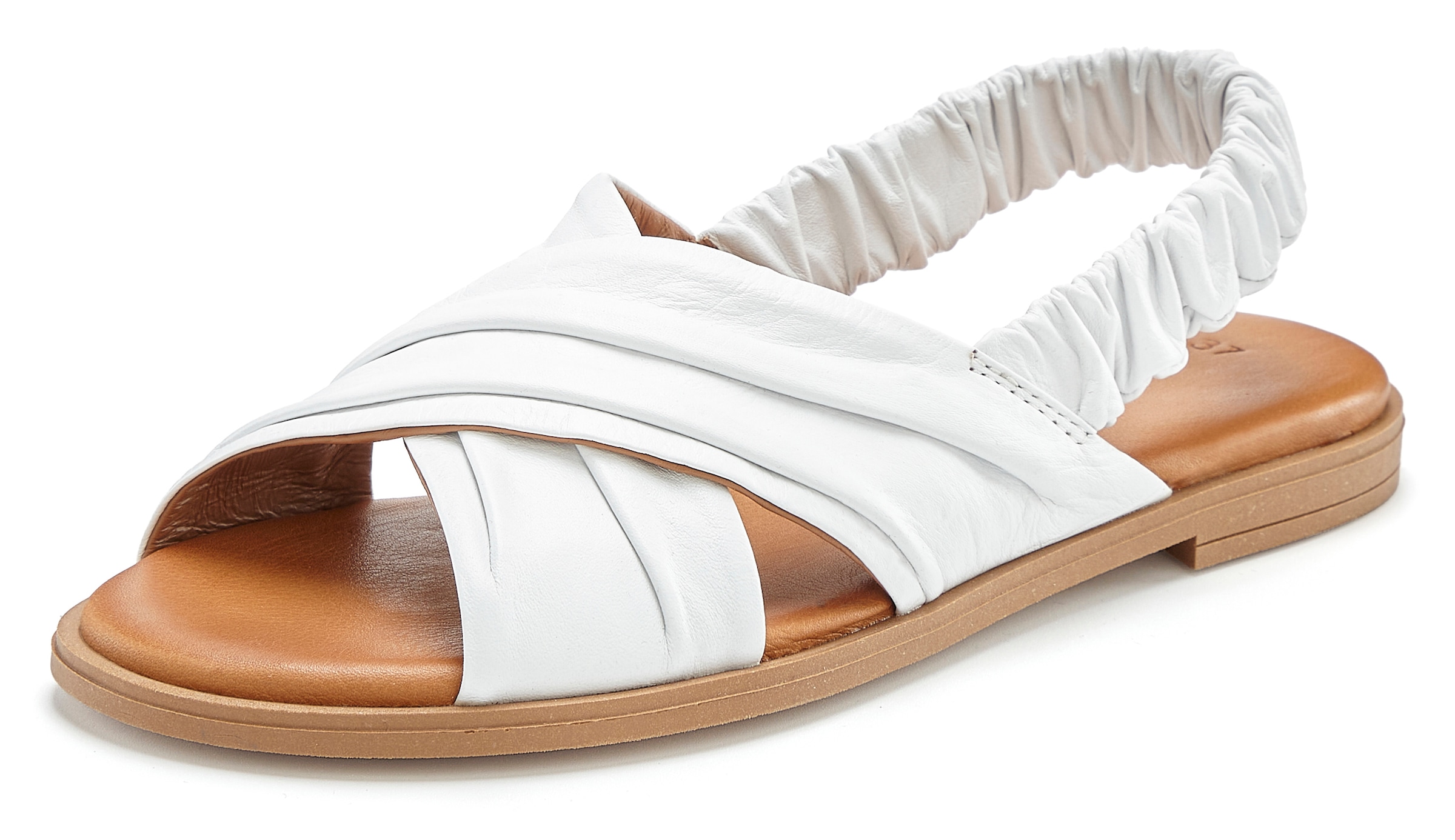 Vivance Sandale »Sandalette, Sommerschuh, offener Schuh, Pantolette«, aus Leder mit elastischen Riemchen