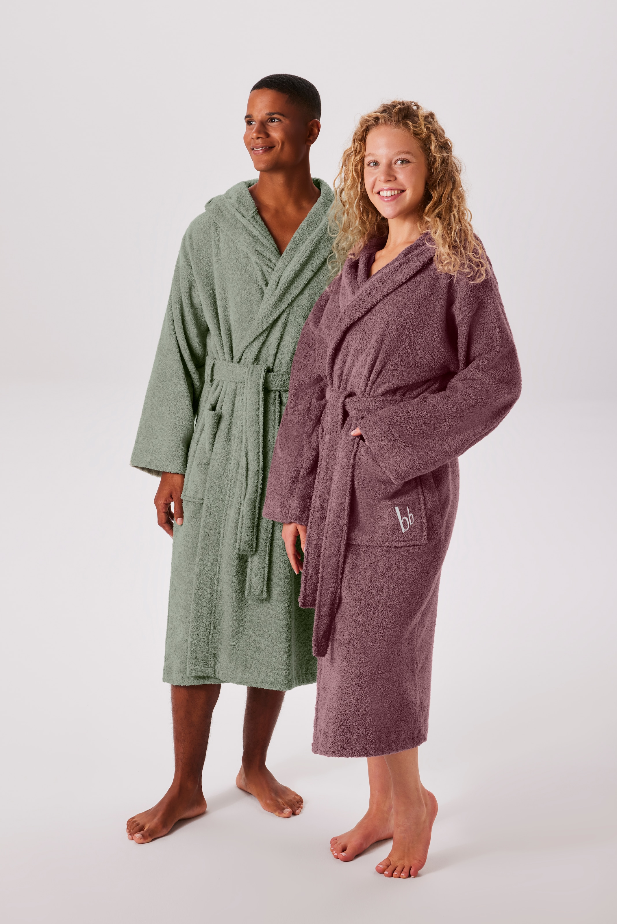 Image of Bruno Banani Unisex-Bademantel "Robby, ideal für Sauna & Spa, Standard, Premium und Überlänge" 1 Stk. Damen & Herren Bademäntel, Baumwolle, mit Taschen, Sauna, XS-3XL