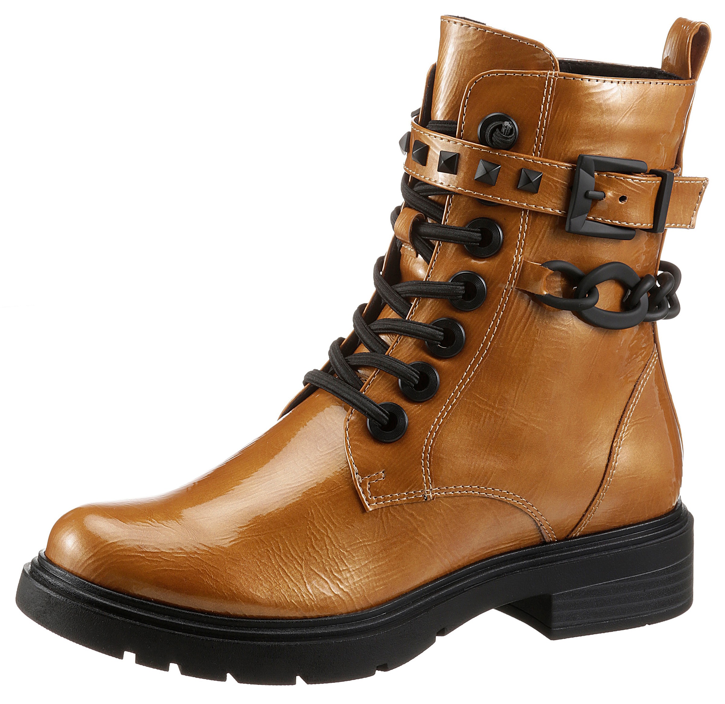 Image of MARCO TOZZI Schnürstiefelette, mit Zierband und Kettenverzierung bei Ackermann Versand Schweiz