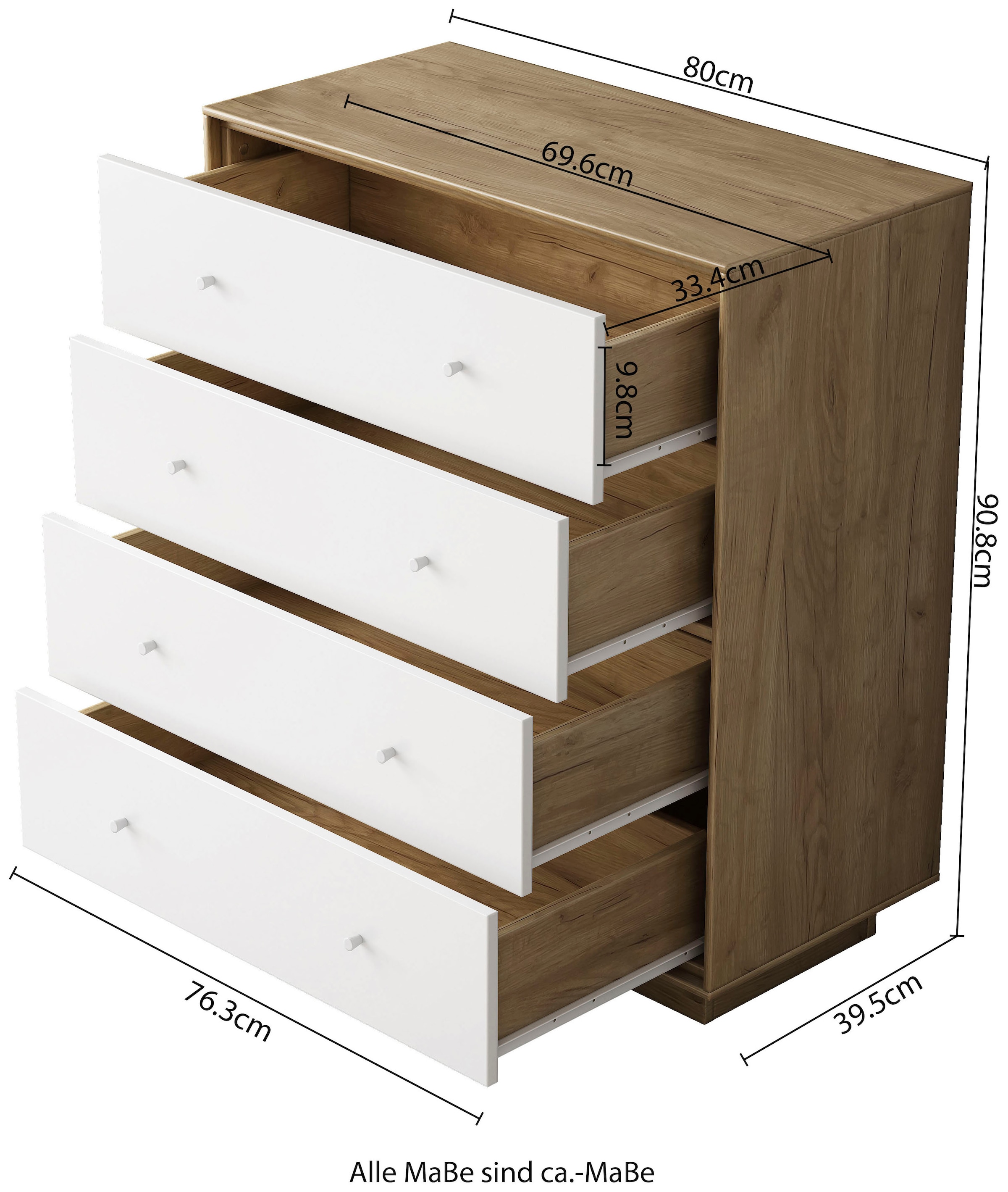 GOODproduct Kommode »Blaire« kratzfeste Melaminoberfläche, ABS-Kanten und FSC-zertifiziertem Holz