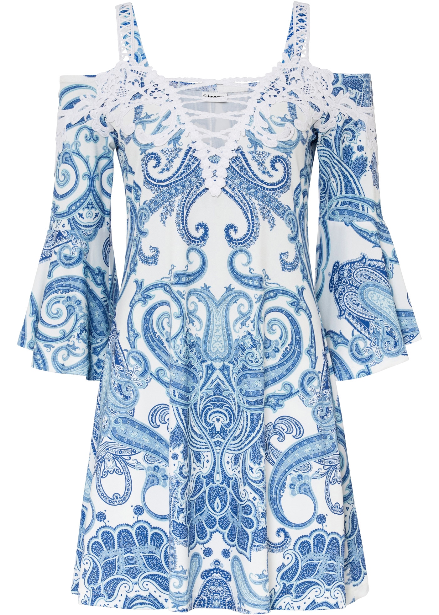 bonprix Robe off-shoulder für Partys, Off-Shoulder-Design, Halbarm, ausgestellte Passform