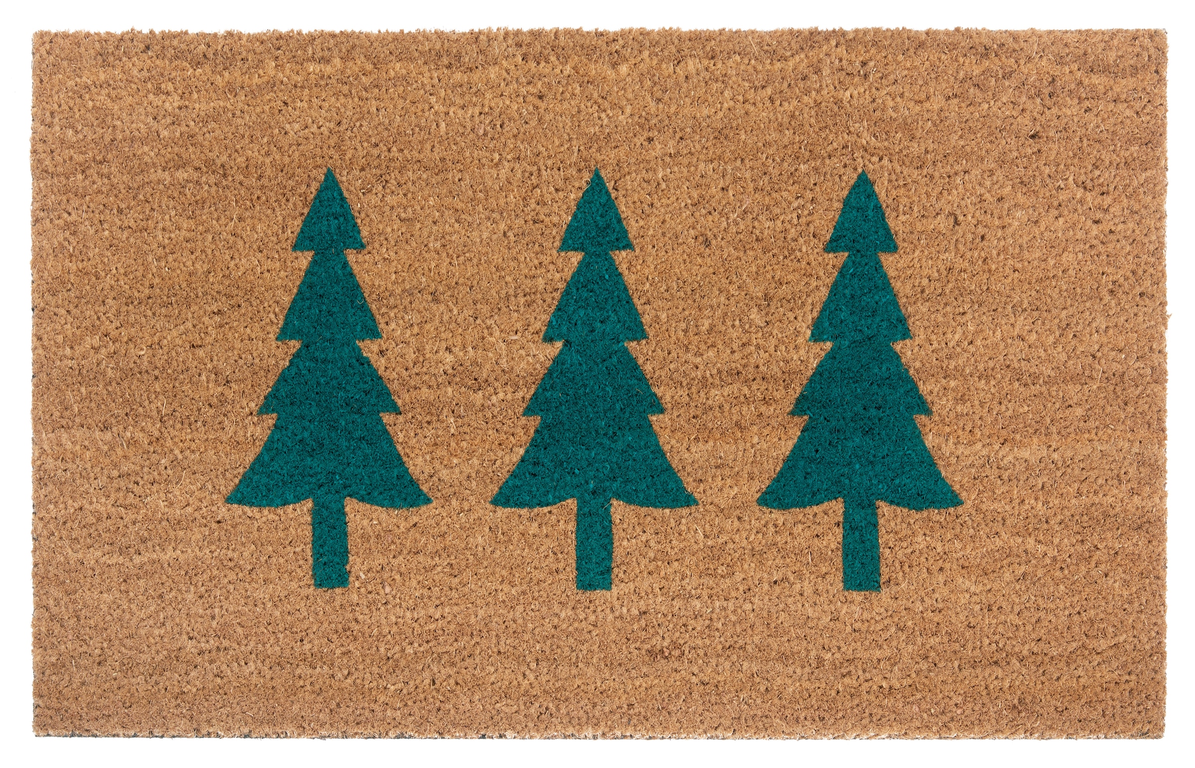 Image of HANSE Home Fussmatte "Mix Mats Kokos Pine Trees, Türmatte" rechteckig 15 mm Höhe Weihnachten, Schmutzfangmatte, Outdoor, Rutschfest, Innen, Kokosmatte