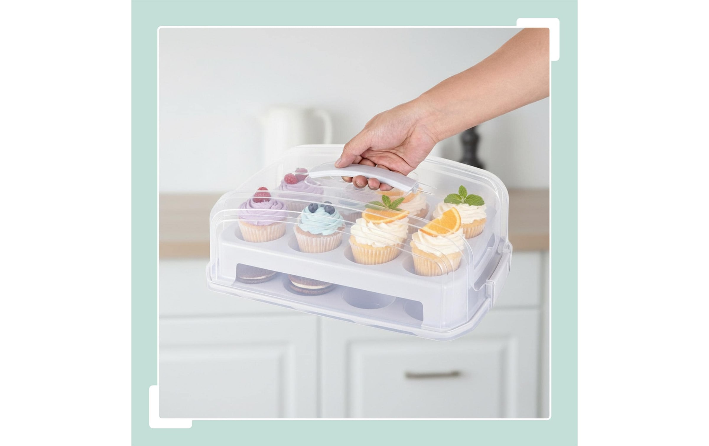 relaxdays Kuchentransportbox »für 24 Stück Muffin«