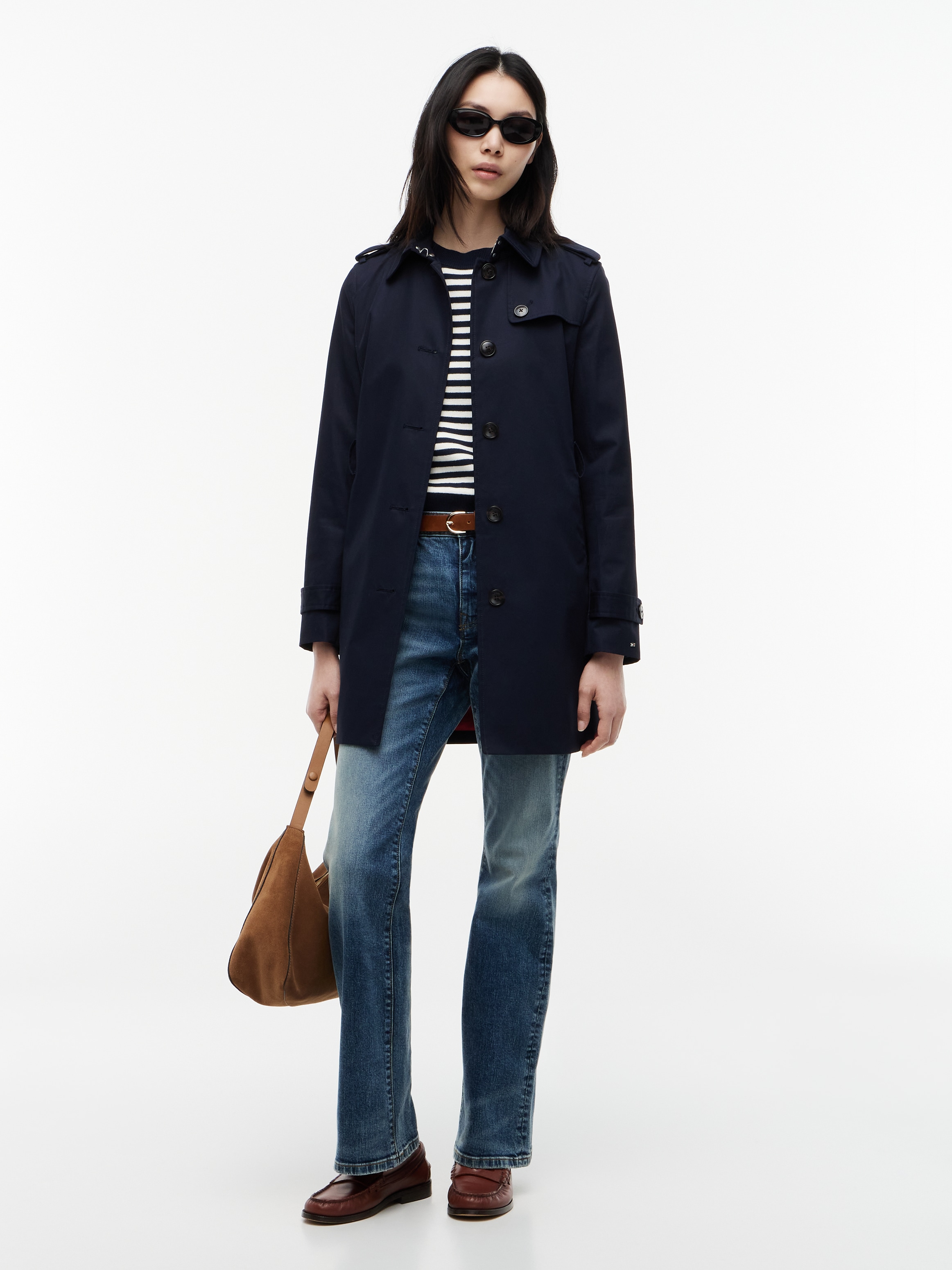 Tommy Hilfiger Veste longue »HERITAGE SINGLE BREASTED TRENCH« avec les détails typiques du trench-coat