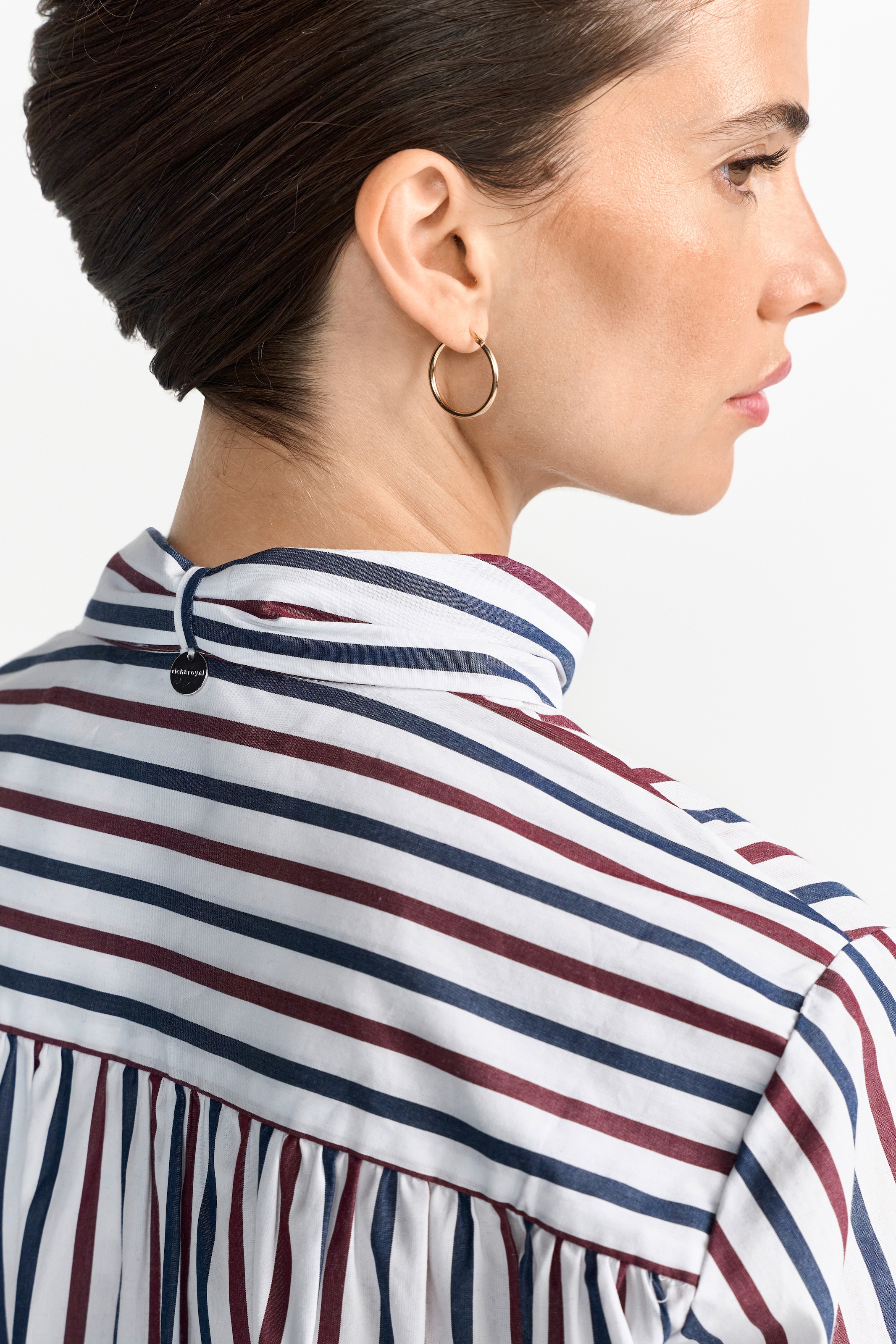 RICHROYAL Schluppenbluse gerade geschnitten, Streifenmuster, mit abnehmbarer Schluppe