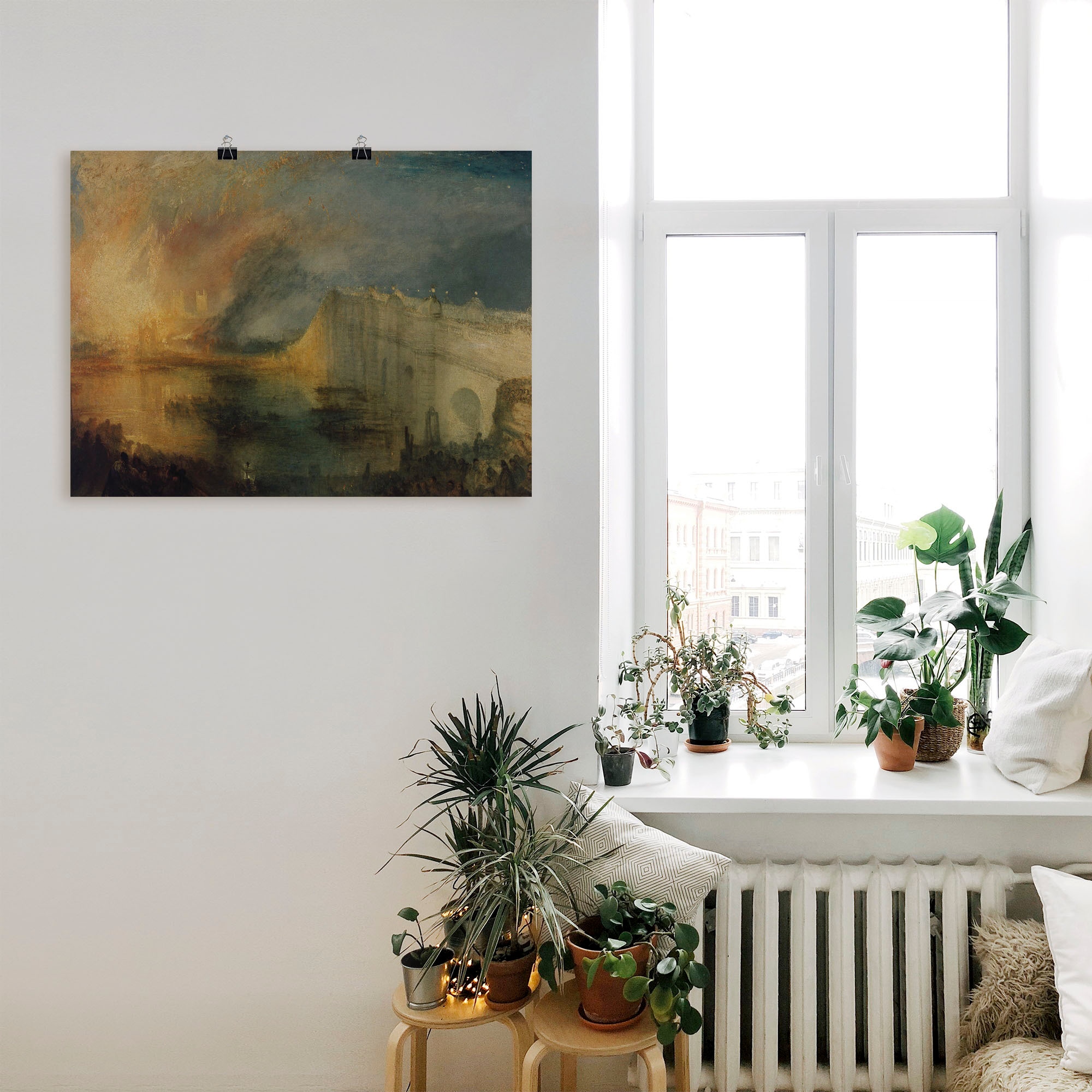 Artland Kunstdruck »Der Brand des Parlamentsgebäudes.«, Brücken, (1 St.), als Leinwandbild, Wandaufkleber oder Poster in versch. Grössen