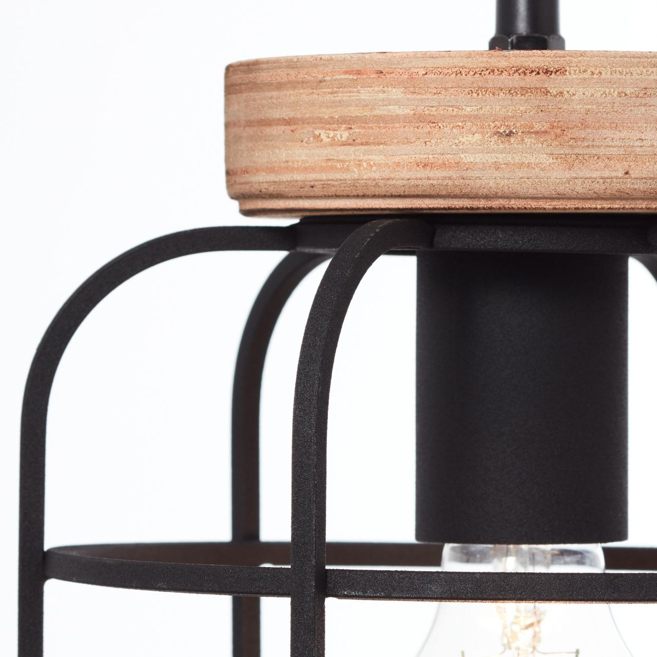 Brilliant Pendelleuchte »Gwen«, 3 flammig, Leuchtmittel E27 | ohne Leuchtmittel, 142 cm Höhe, 100 cm Breite, 3 x E27, antik holz/schwarz korund