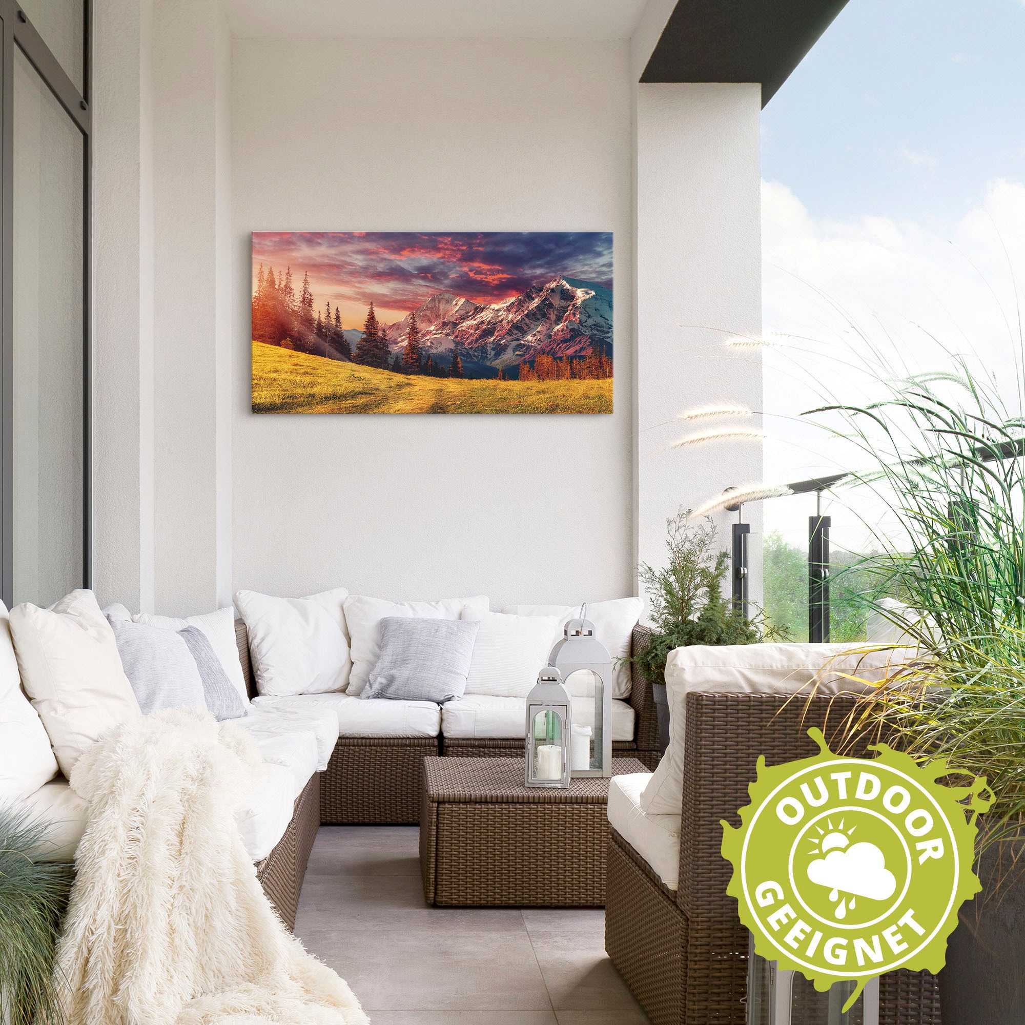 Artland Wandbild »Alpines Hochland«, Berge & Alpenbilder, (1 St.), als Alubild, Outdoorbild, Leinwandbild in verschied. Grössen