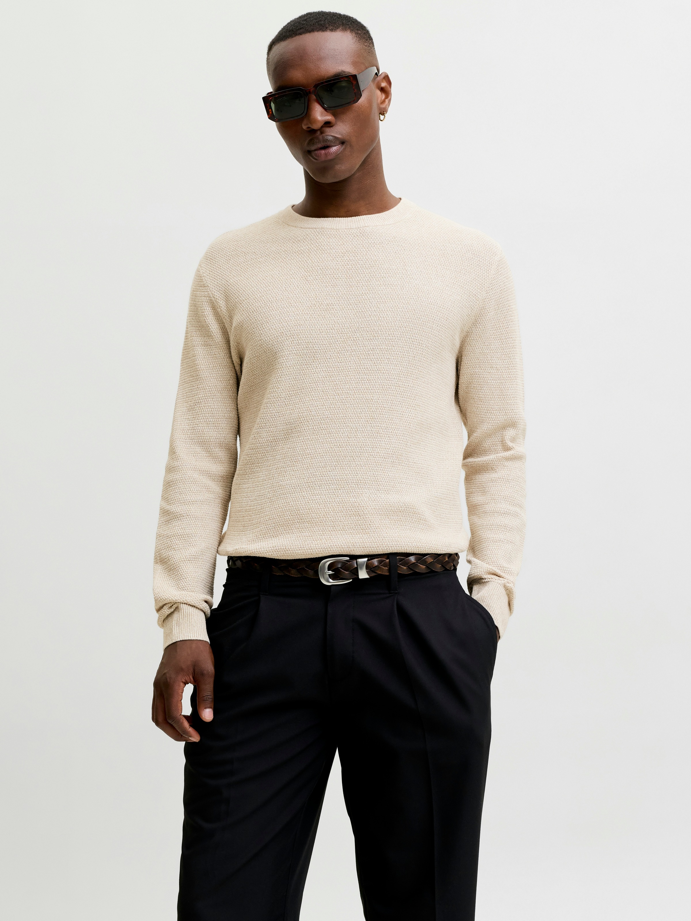 Jack & Jones Strickpullover »JJERYDER KNIT CREW NECK NOOS« Baumwolle, regular fit
