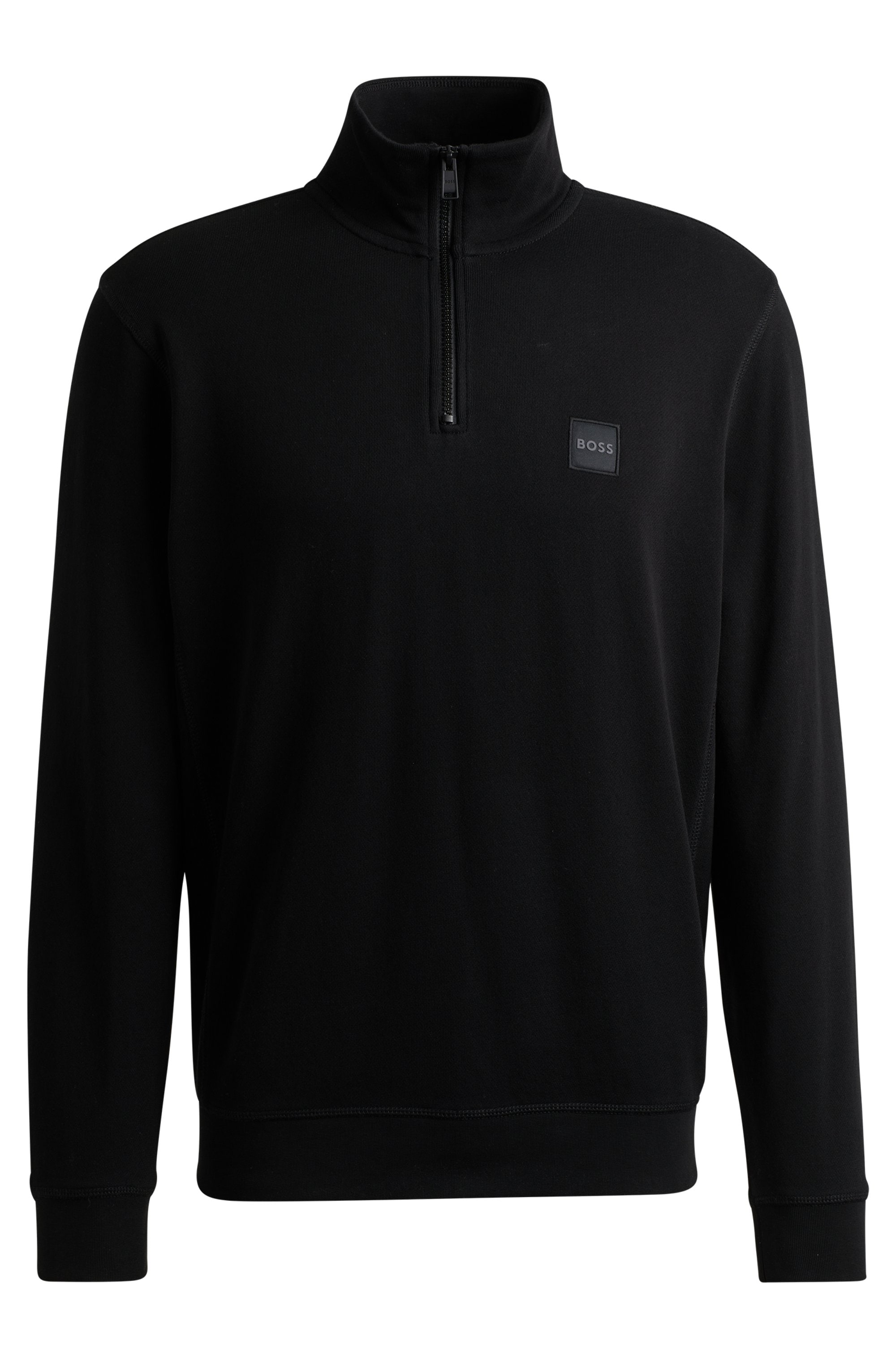 BOSS ORANGE Sweat-shirt »Zetrust«, 1 cuis Troyerkragen mit Reissverschluss, Regular Fit, BOSS-Label
