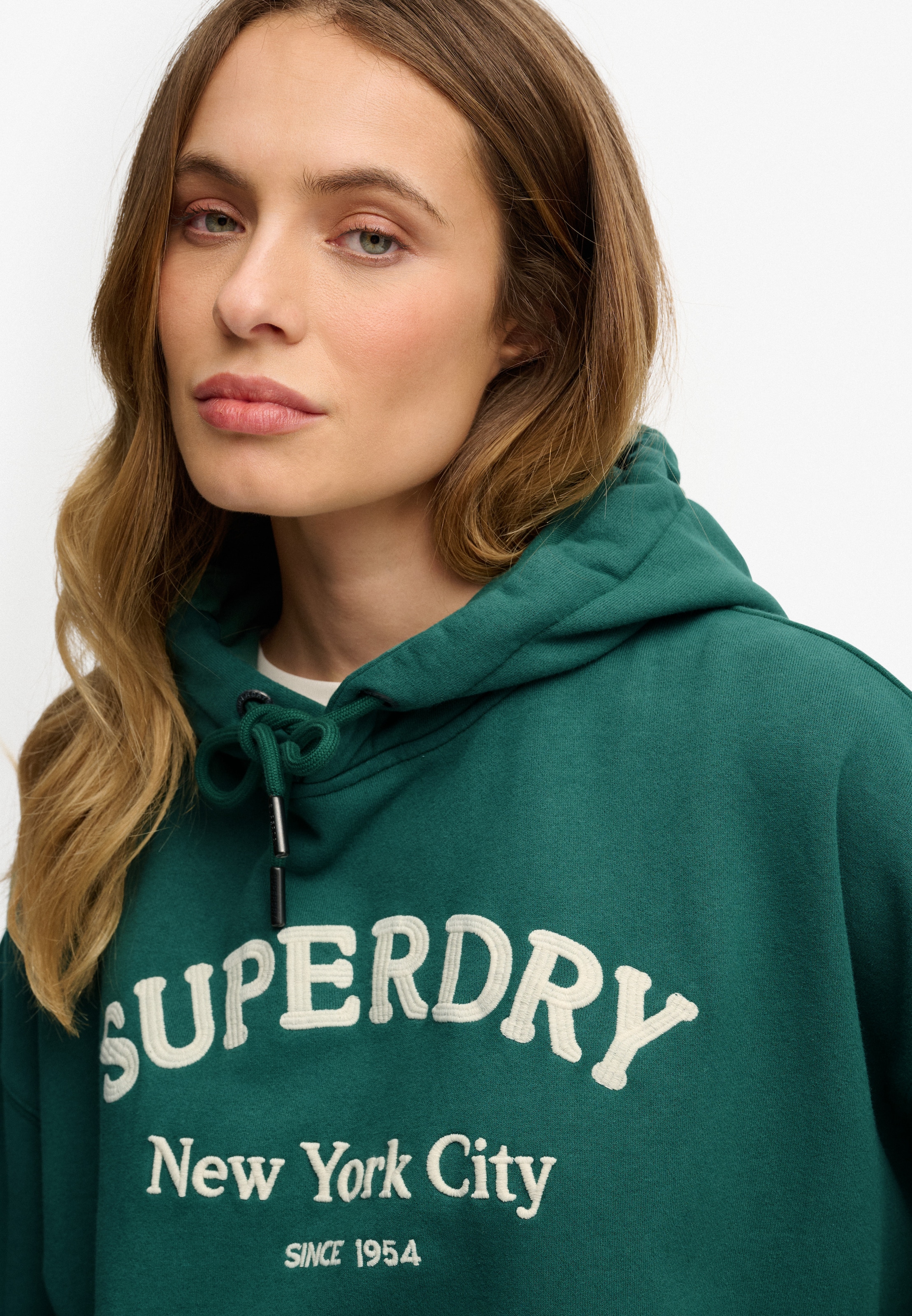 Superdry Kapuzensweatshirt »Luxe Casual Emb Relaxed Hood«, Baumwolle, oversize
